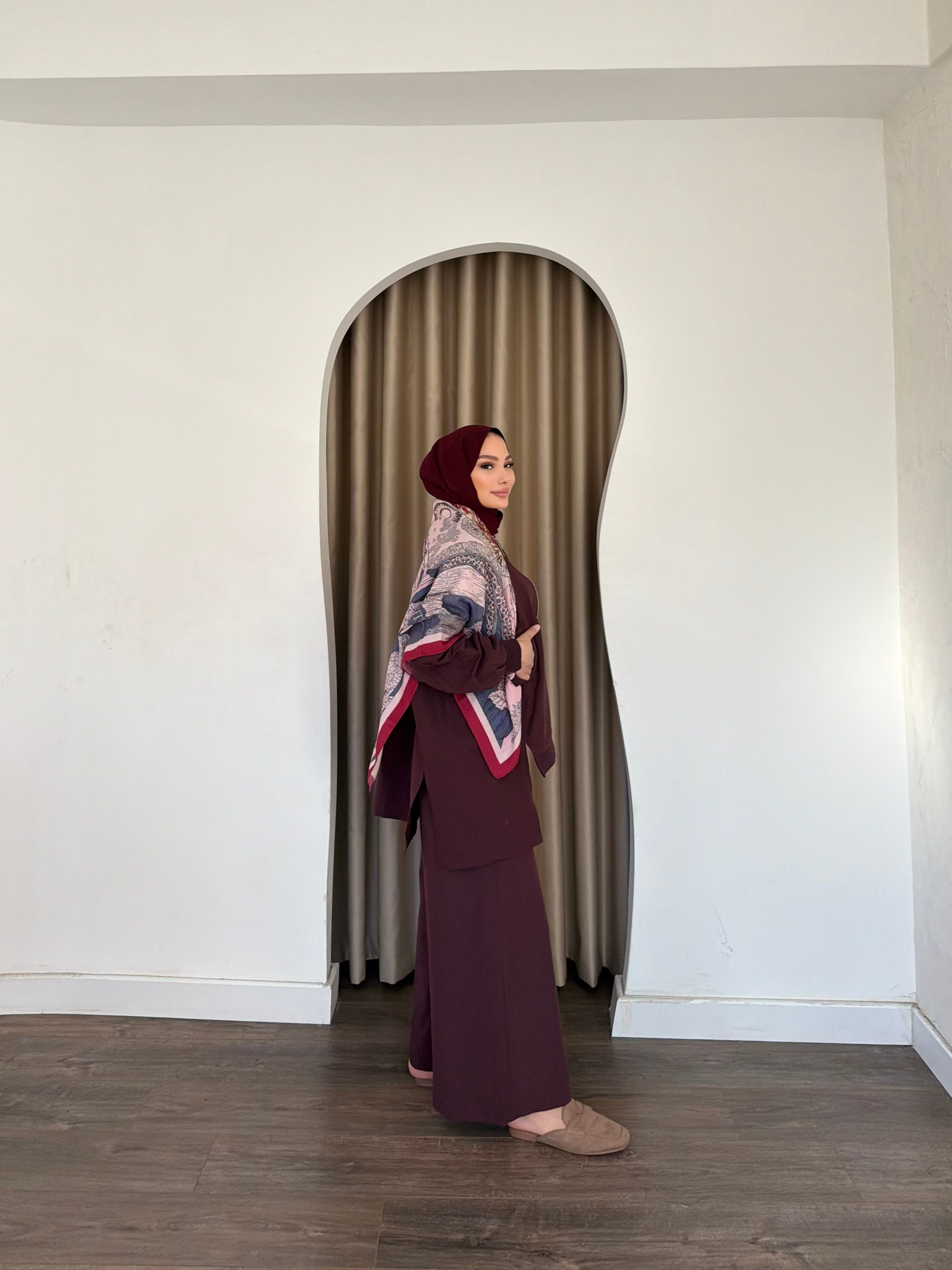 Yasmin Ceket Takım - Bordo