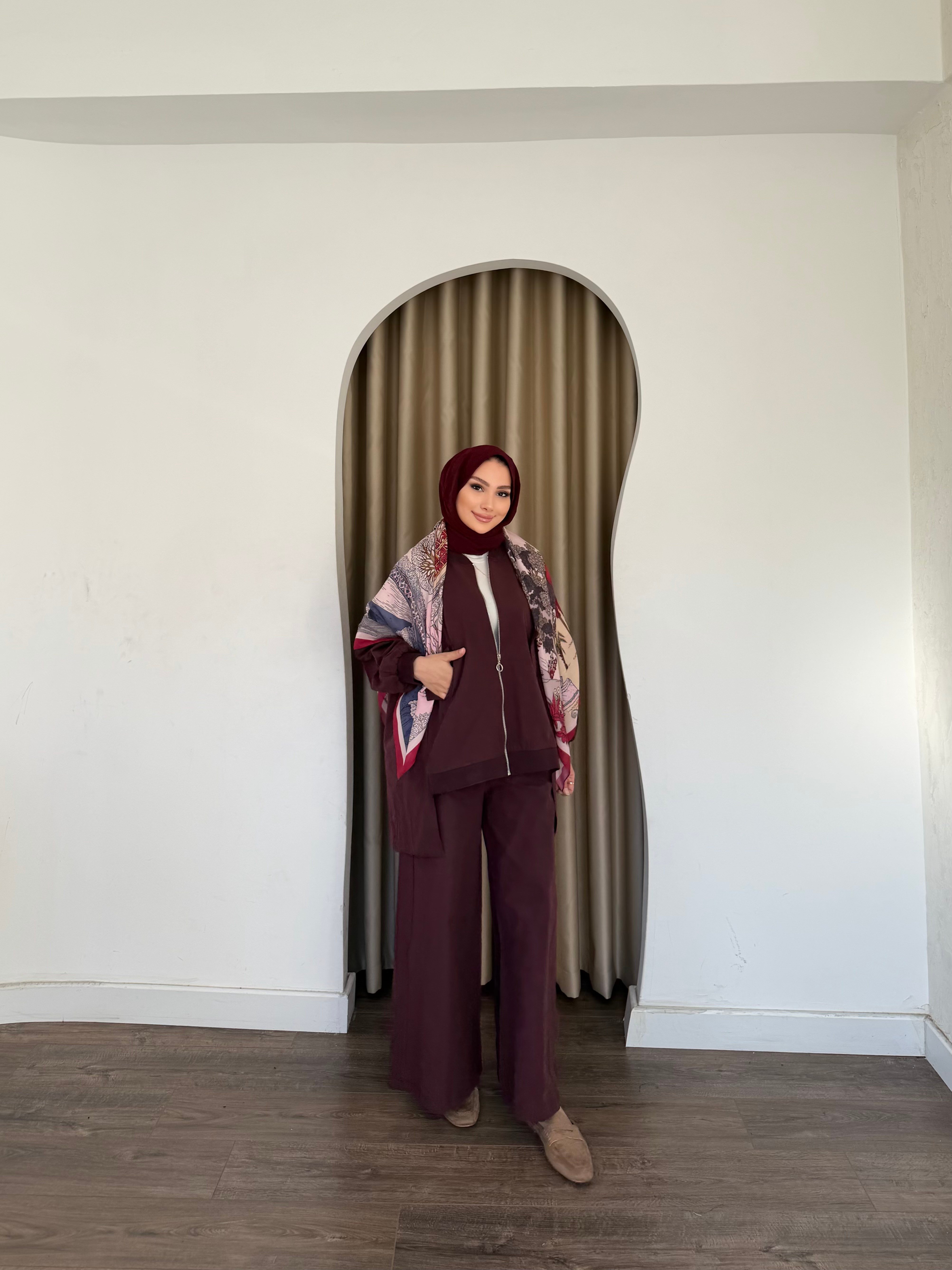 Yasmin Ceket Takım - Bordo