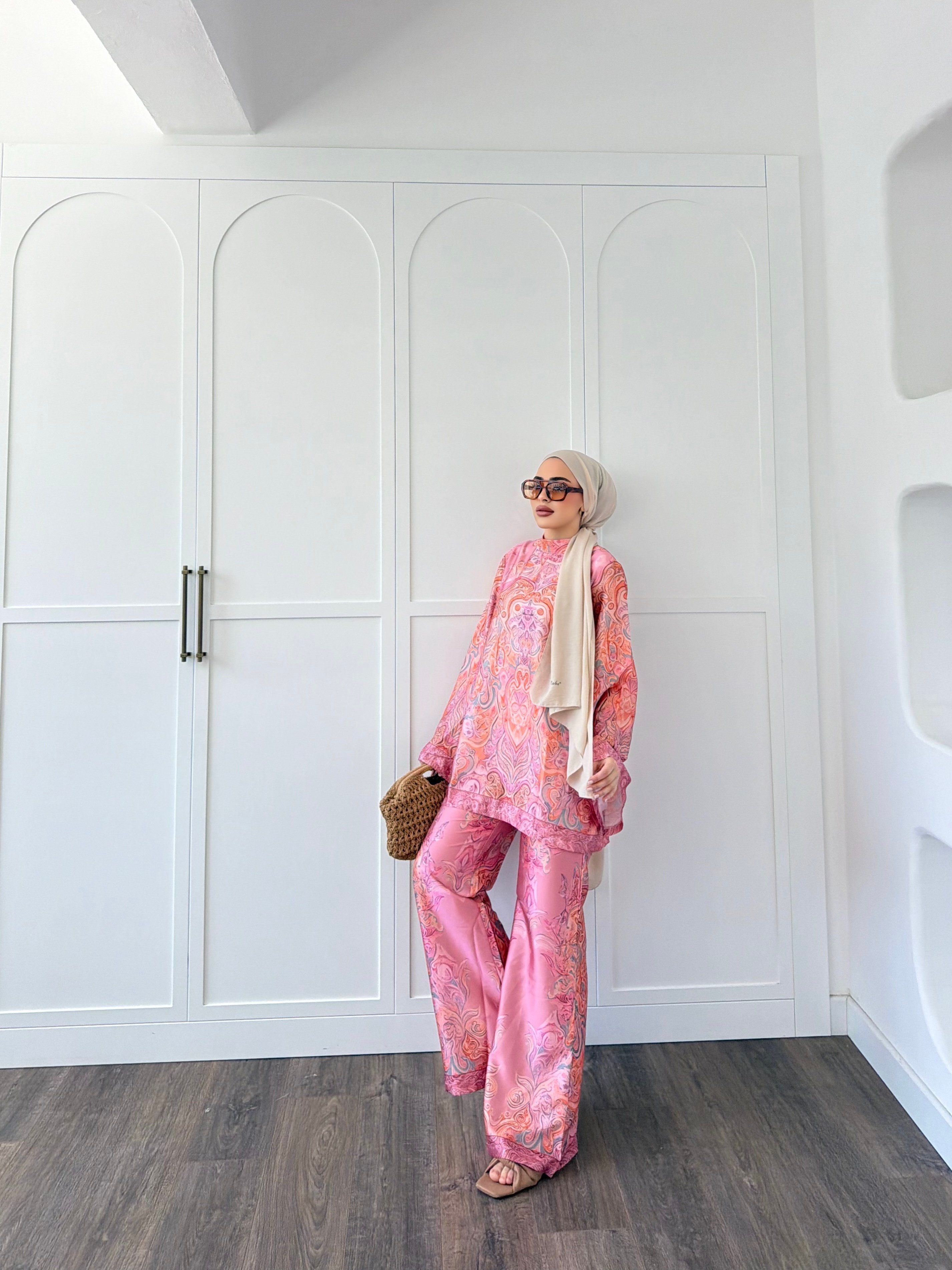 Yermen Saten Takım - Pembe