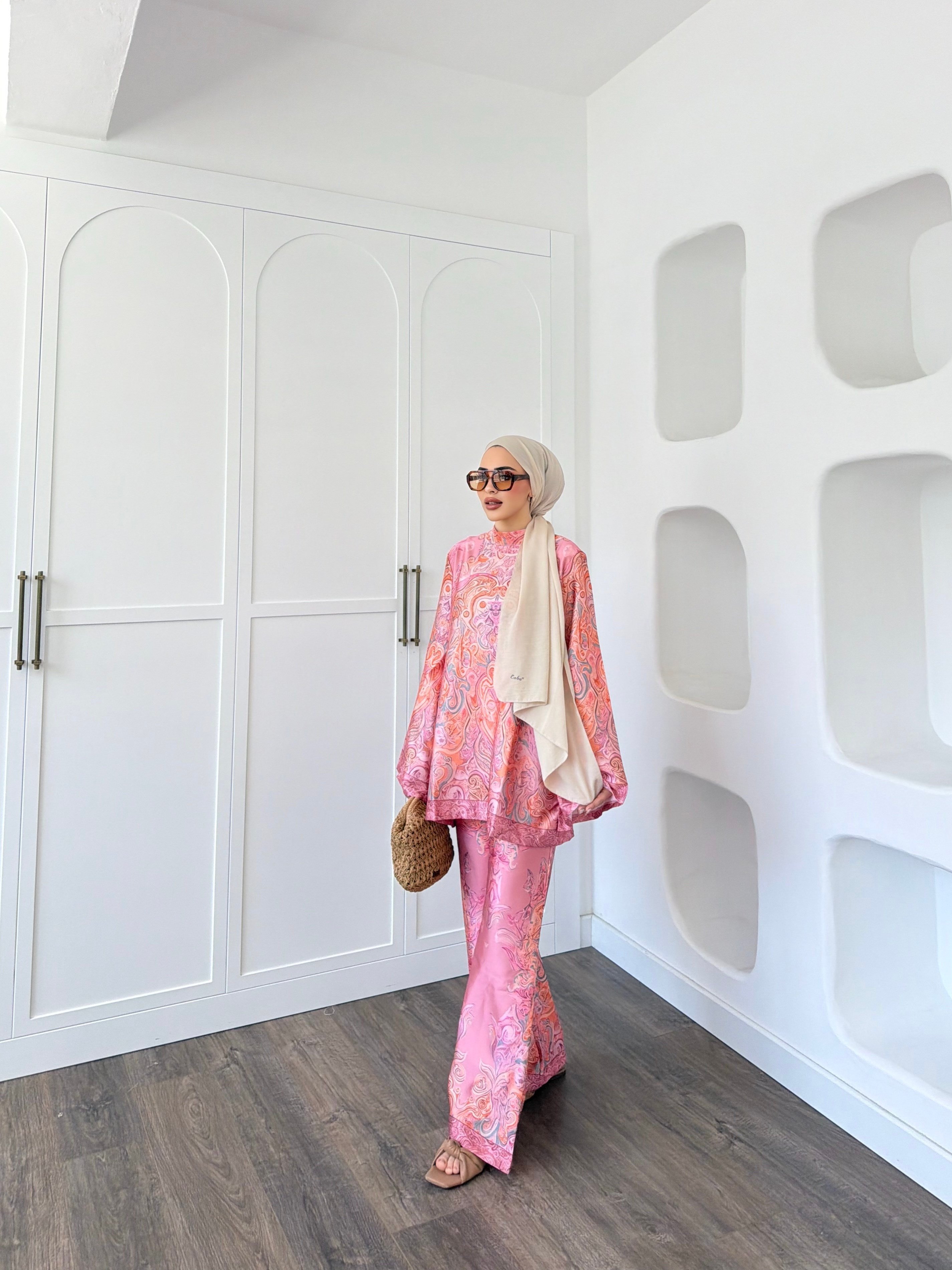 Yermen Saten Takım - Pembe