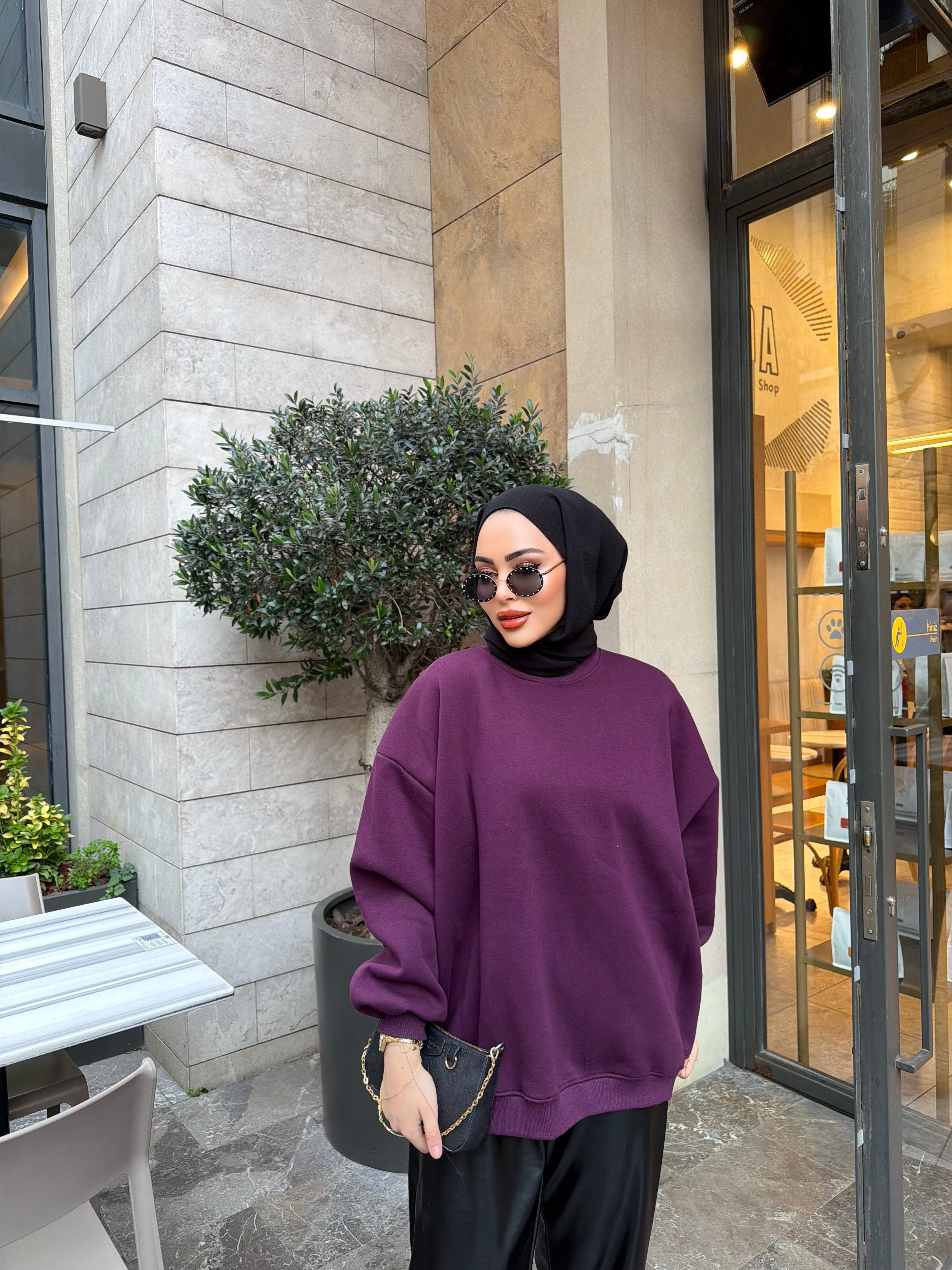 Yupii Oversize Sweat - Mürdüm (ÖNSİPARİŞ)