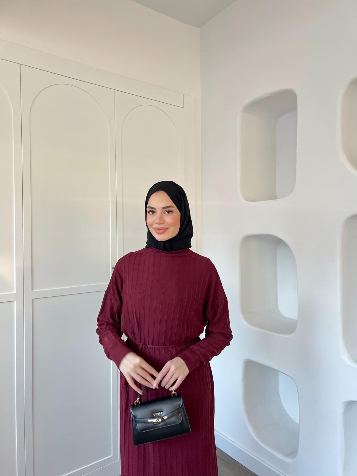 Yüsra Elbise Bordo