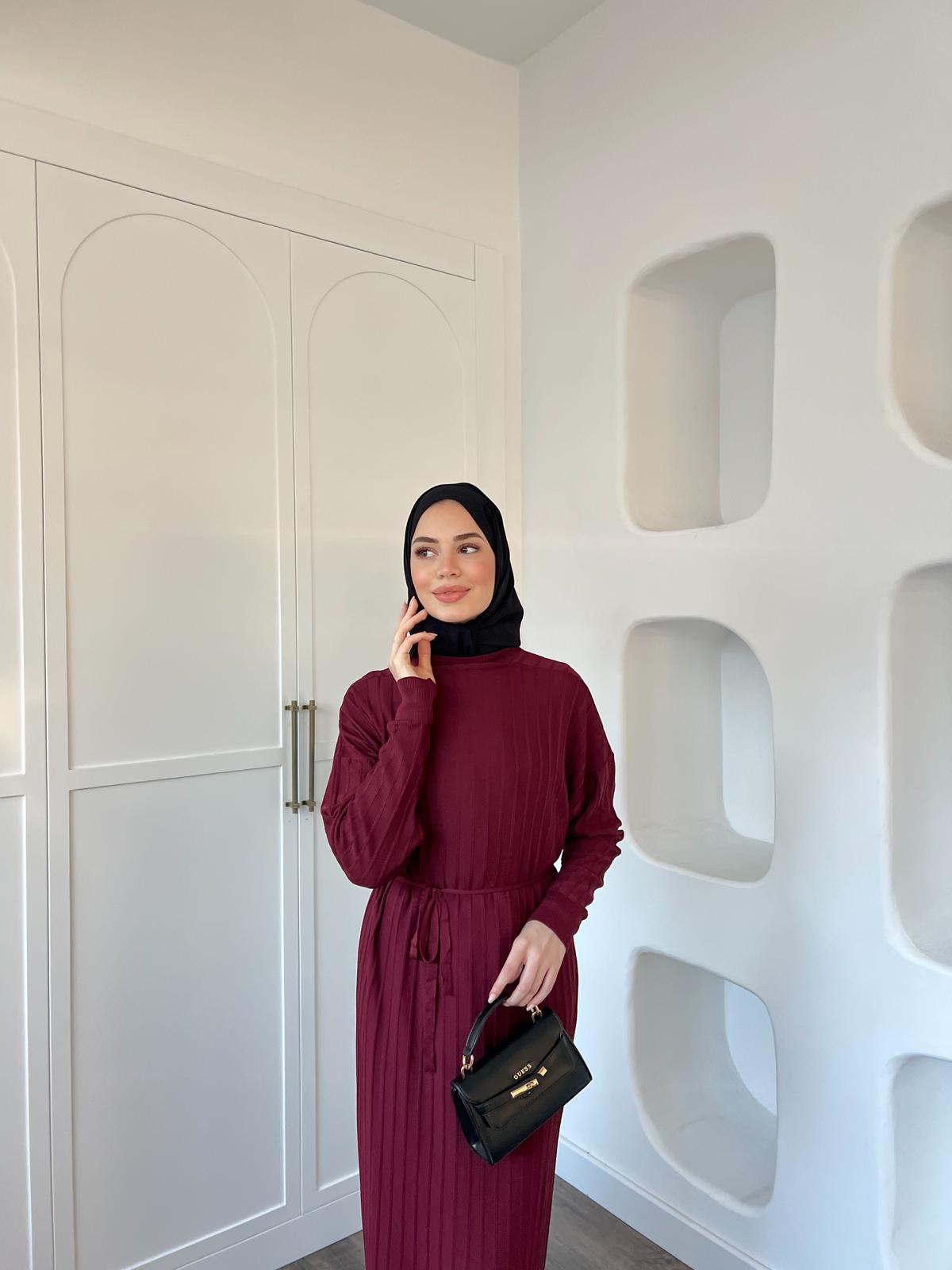 Yüsra Elbise Bordo