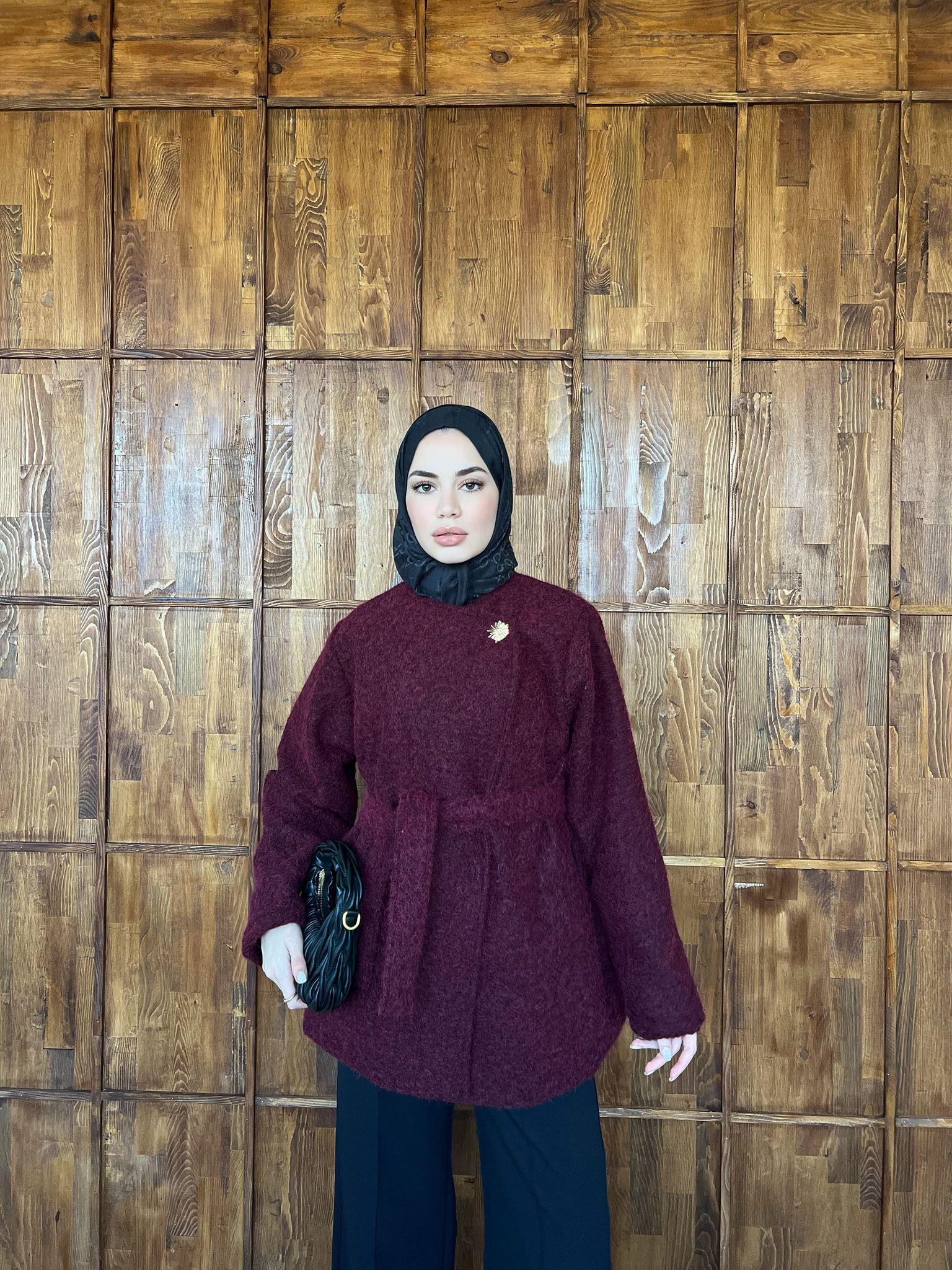 Zey Kıraçlı Mont - Bordo