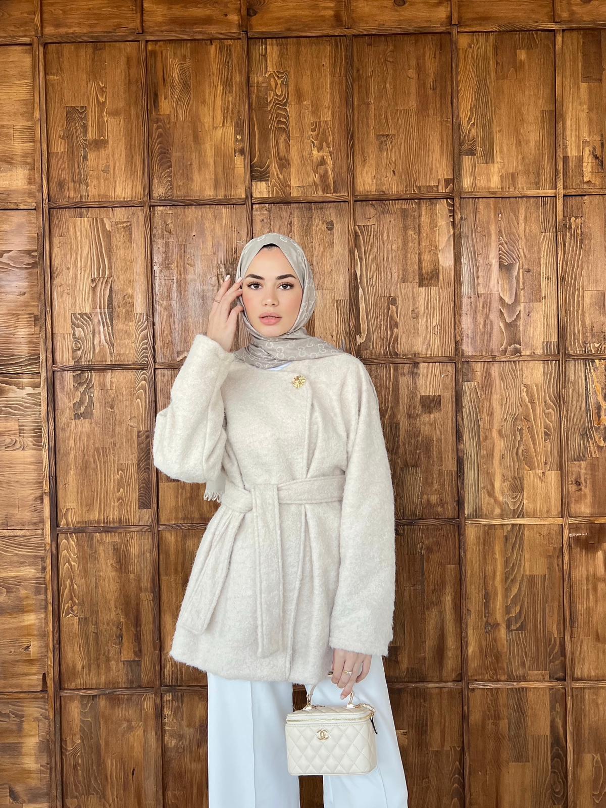 Zey Kıraçlı Mont - Krem