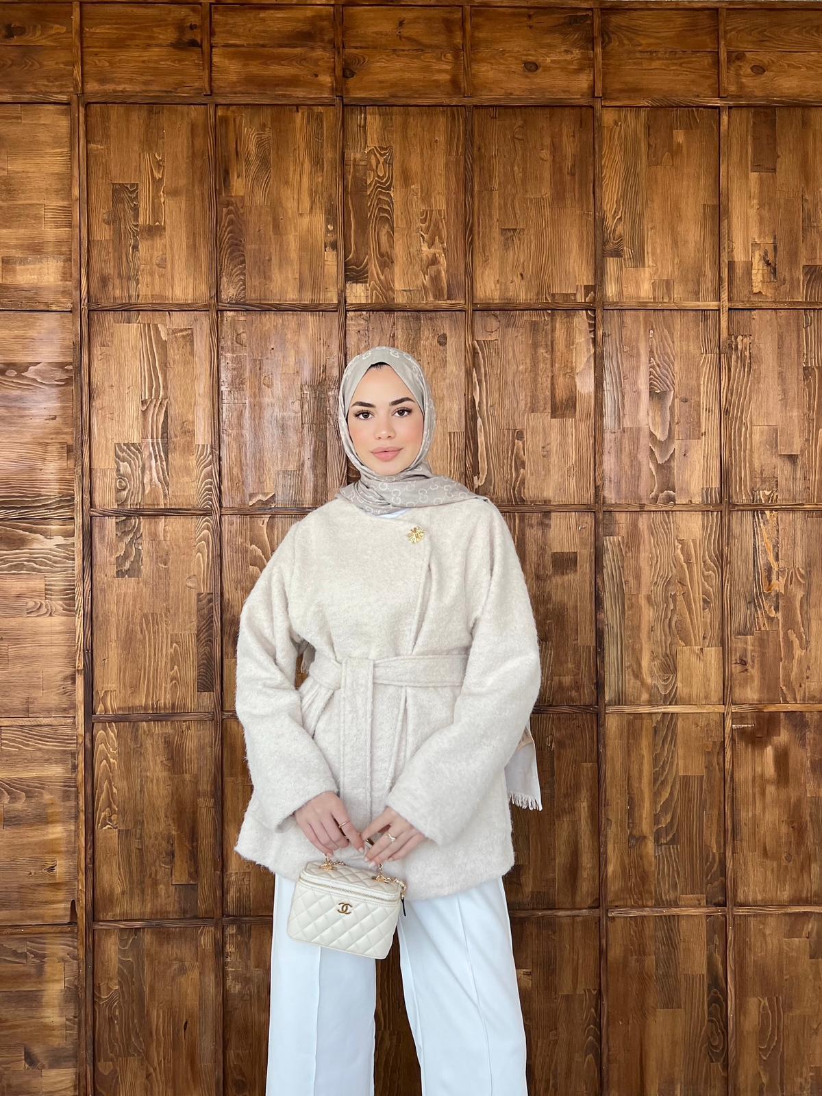 Zey Kıraçlı Mont - Krem