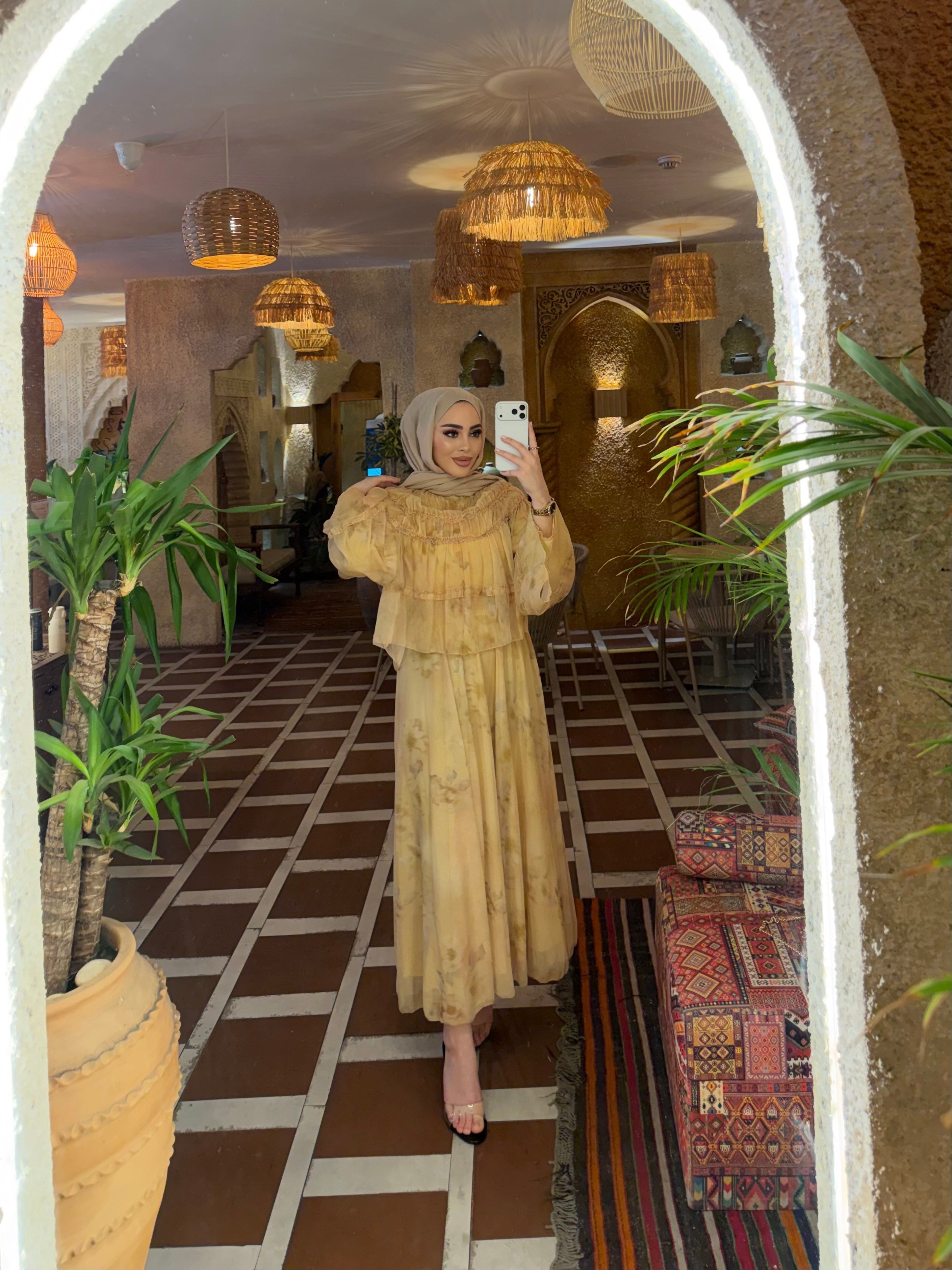 Zinna Desenli Takım - Sarı