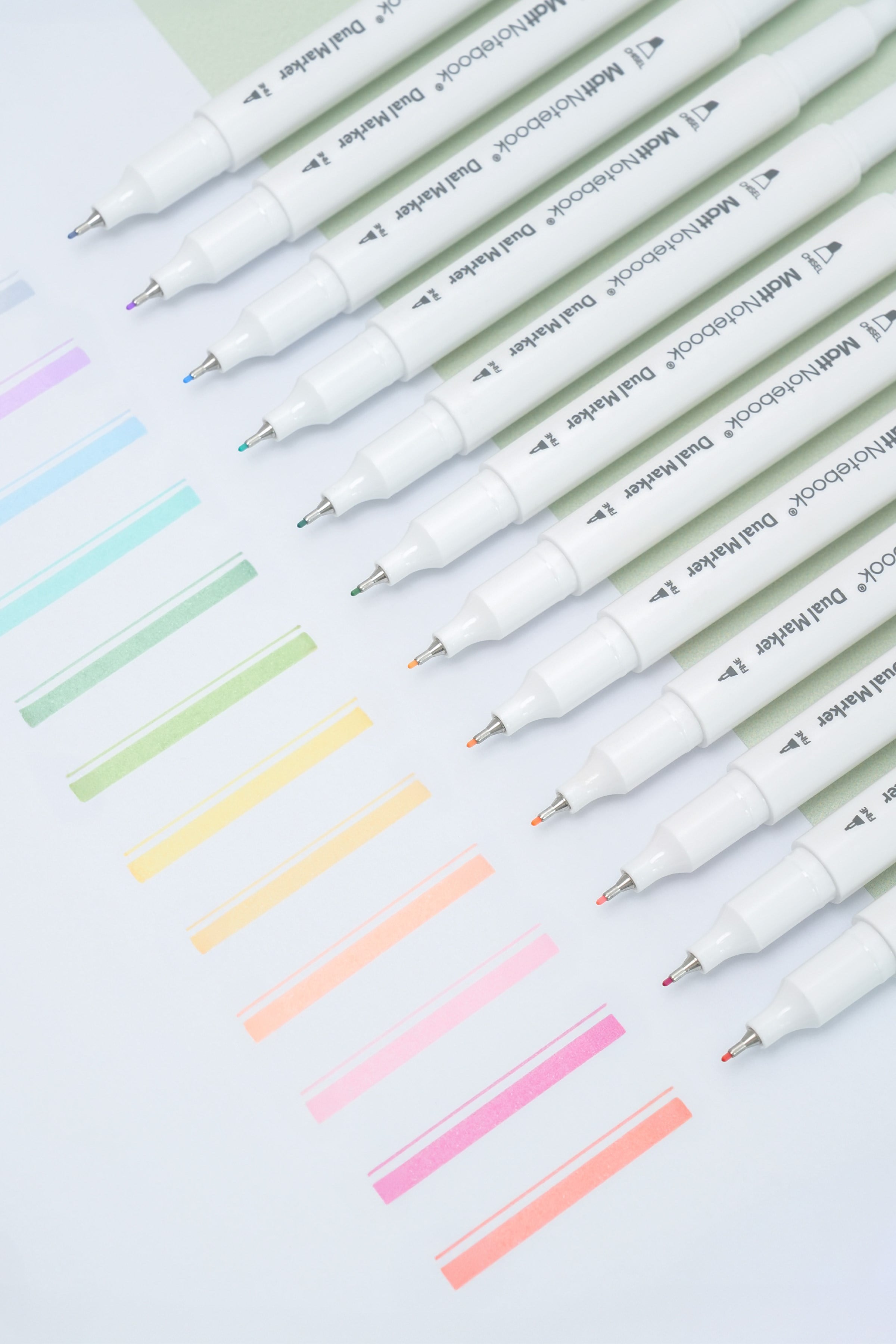 Matt Notebook 12 Renk Çift Uçlu Fosforlu Kalem Seti – Highlighter + Fineliner | Pastel Renkler Dual Marker
