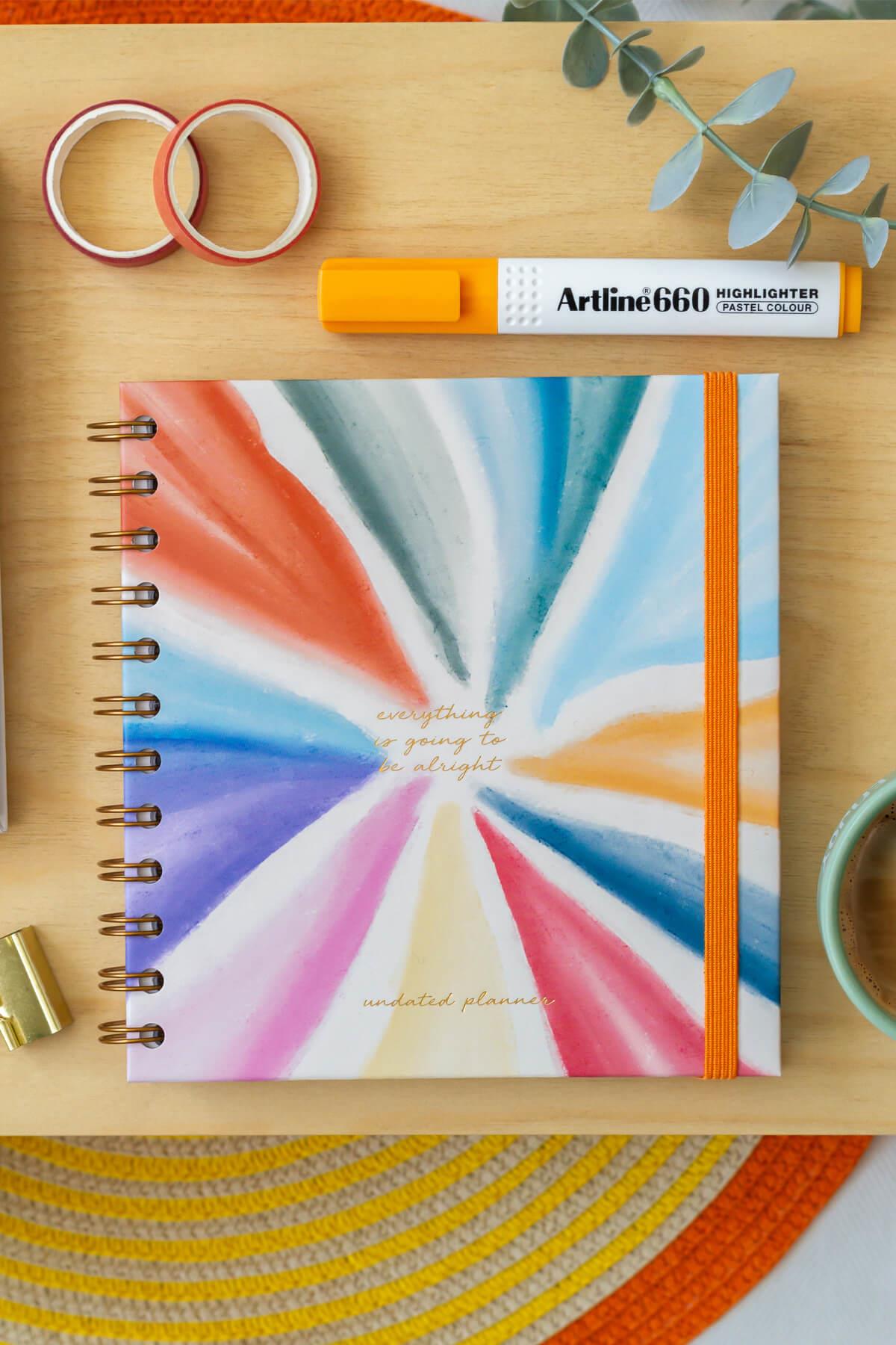 Matt Notebook 15x15 cm Kare 2'li Set Spiralli Süresiz Planlayıcı Ajanda ve Defter