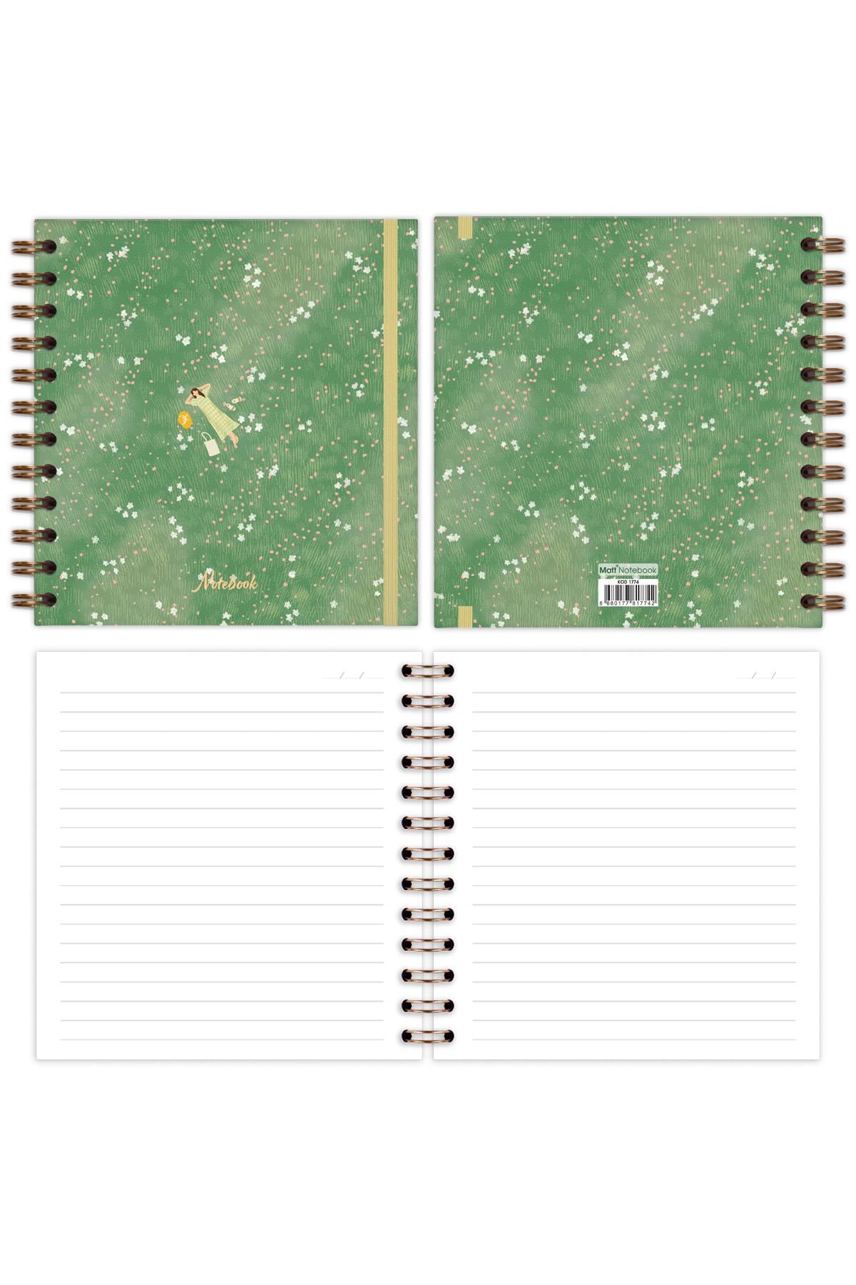 Matt Notebook 15x15 cm Kare 2'li Set Spiralli Süresiz Planlayıcı Ajanda ve Defter
