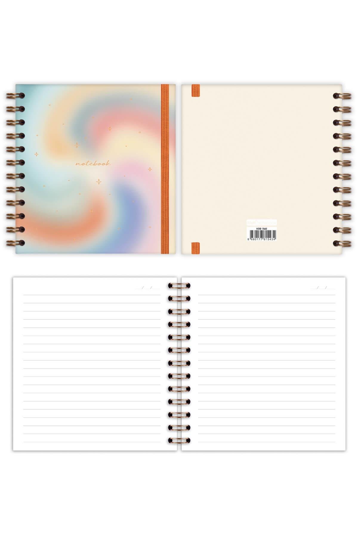 Matt Notebook 15x15 cm Kare 2'li Set Spiralli Süresiz Planlayıcı Ajanda ve Defter
