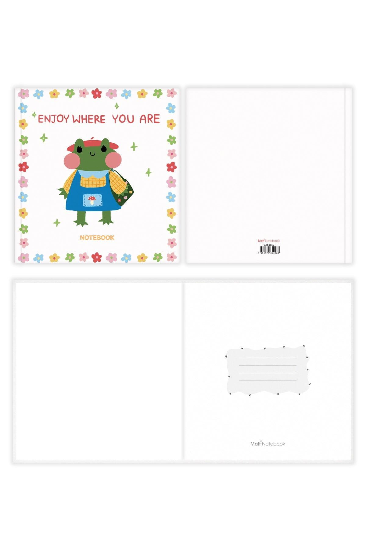 Matt Notebook 15x15 cm Kare Tarihsiz Not Defteri Çizgili