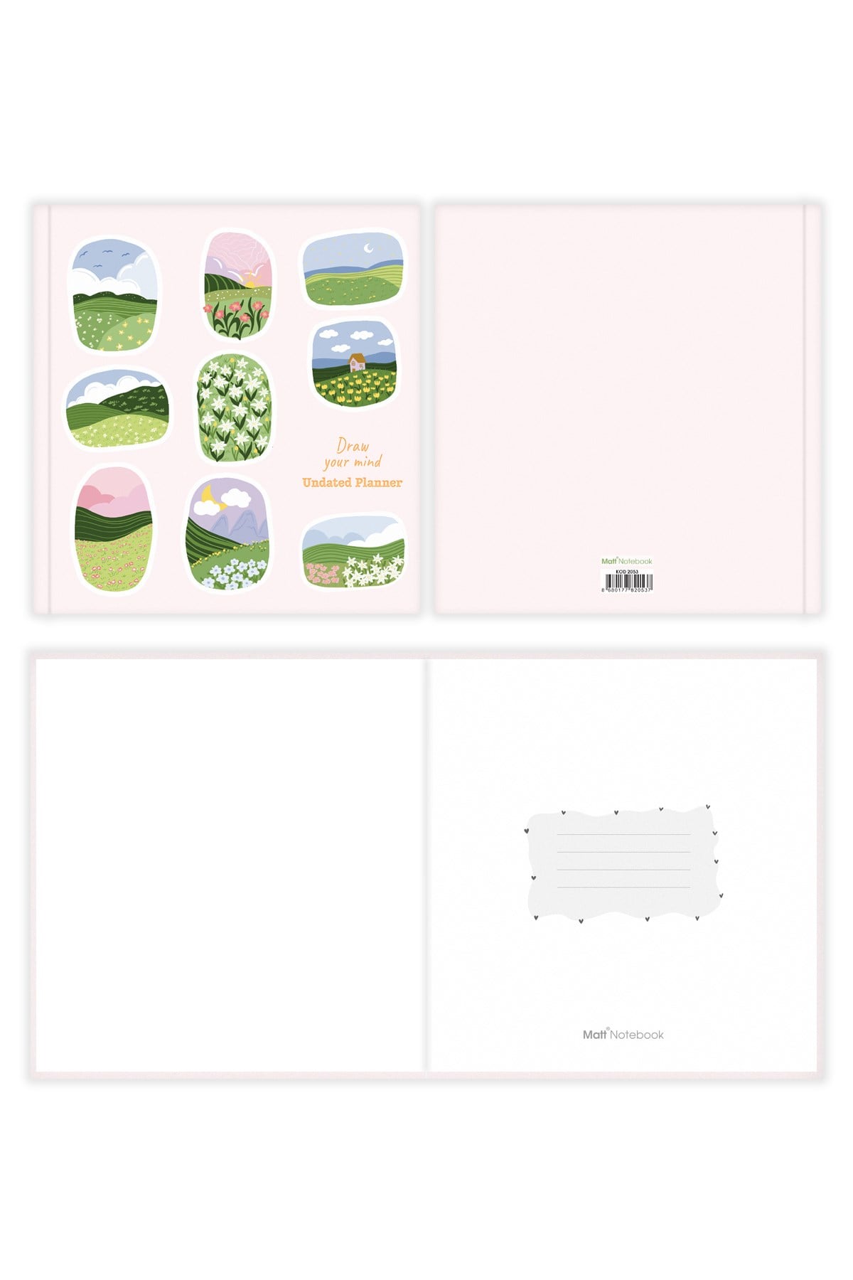 Matt Notebook 15x15 Kare Süresiz Planlayıcı Ajanda