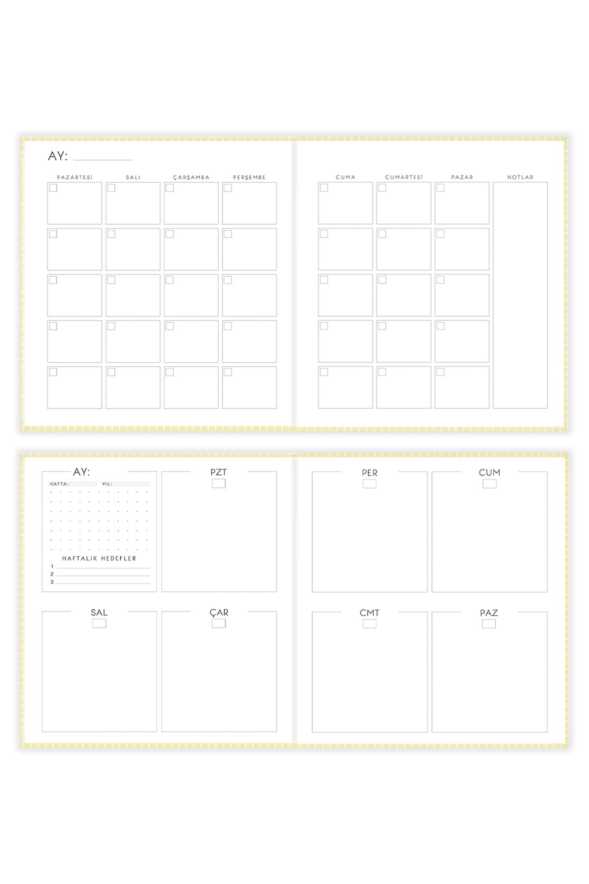Matt Notebook 15x15 Kare Süresiz Planlayıcı Ajanda Civciv