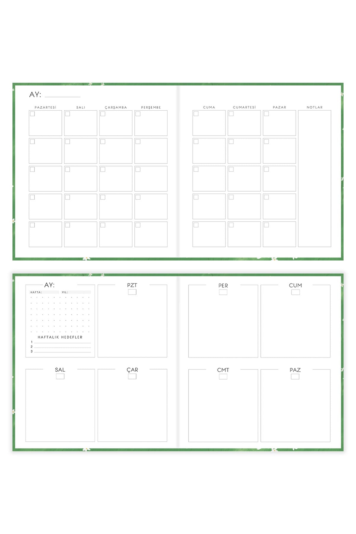 Matt Notebook 15x15 Kare Süresiz Planlayıcı Ajanda Manzara