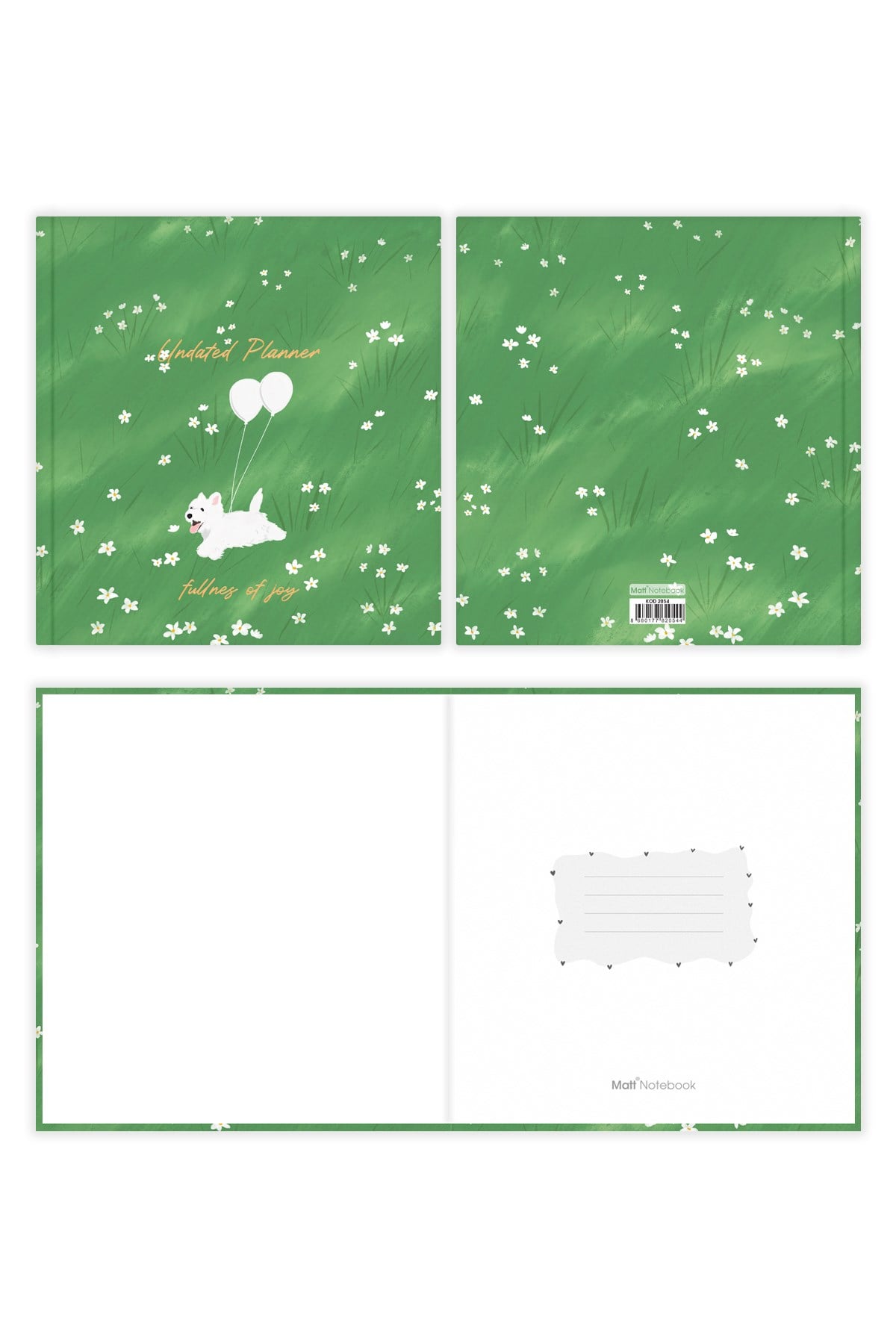 Matt Notebook 15x15 Kare Süresiz Planlayıcı Ajanda Manzara