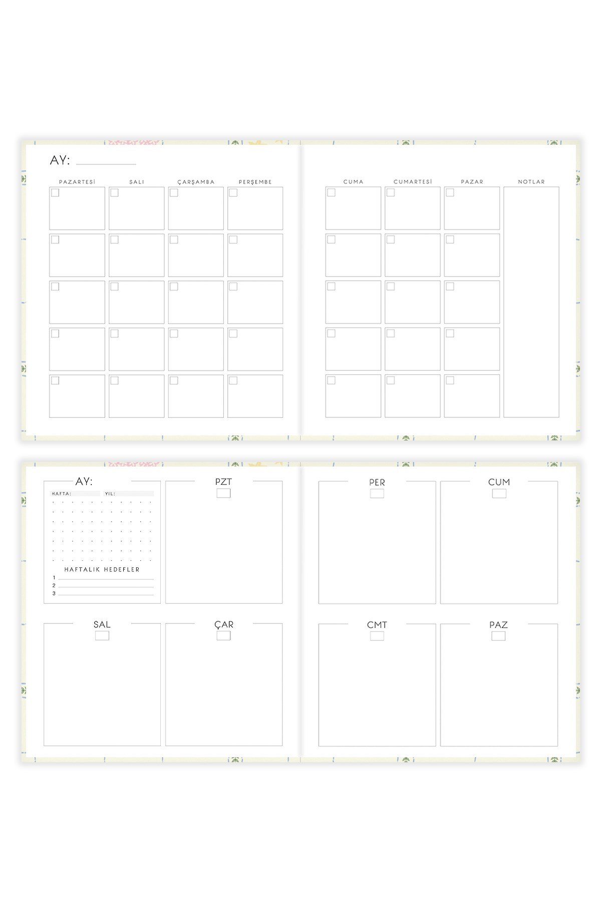 Matt Notebook 15x15 Kare Süresiz Planlayıcı Ajanda