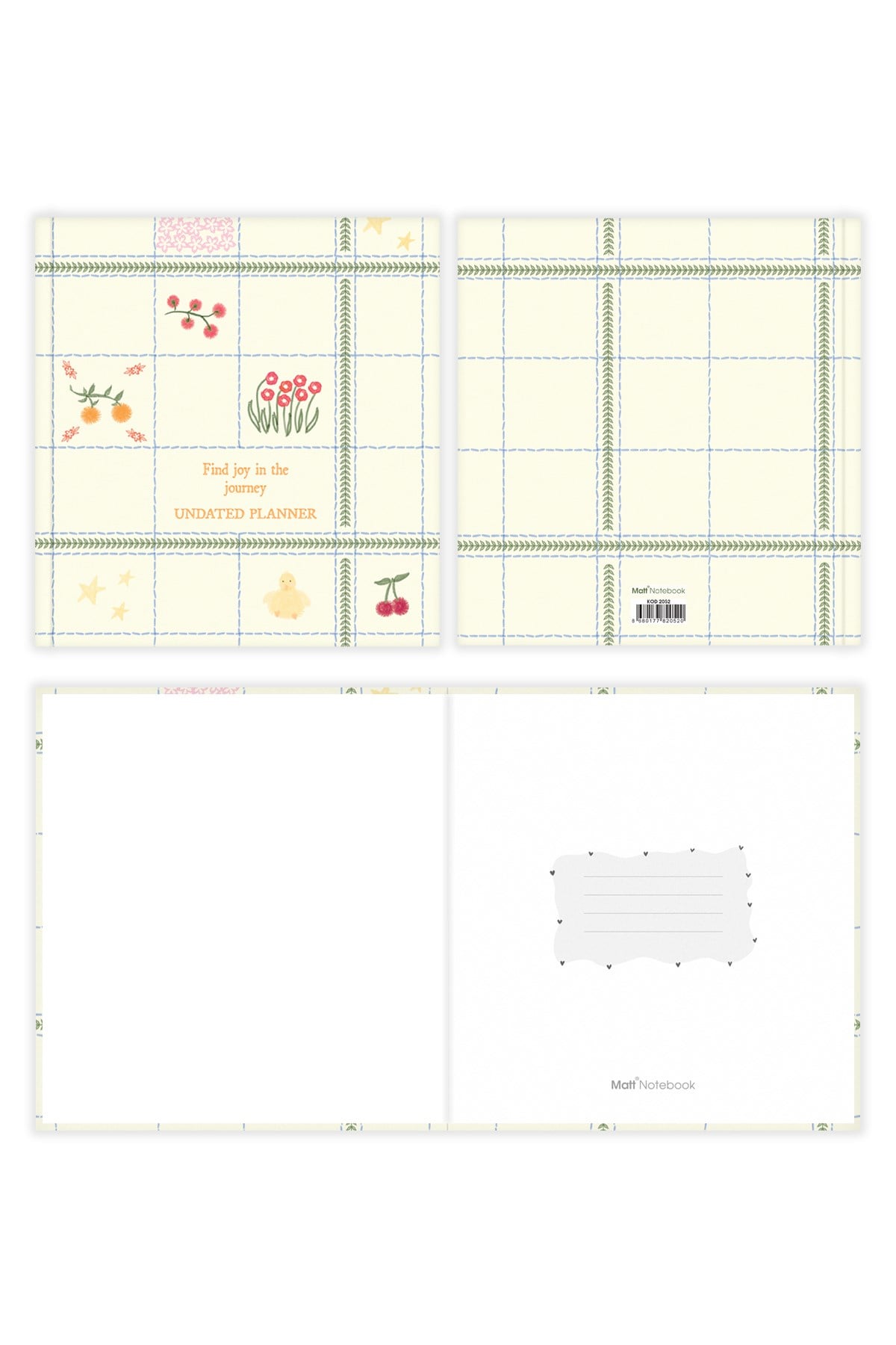 Matt Notebook 15x15 Kare Süresiz Planlayıcı Ajanda