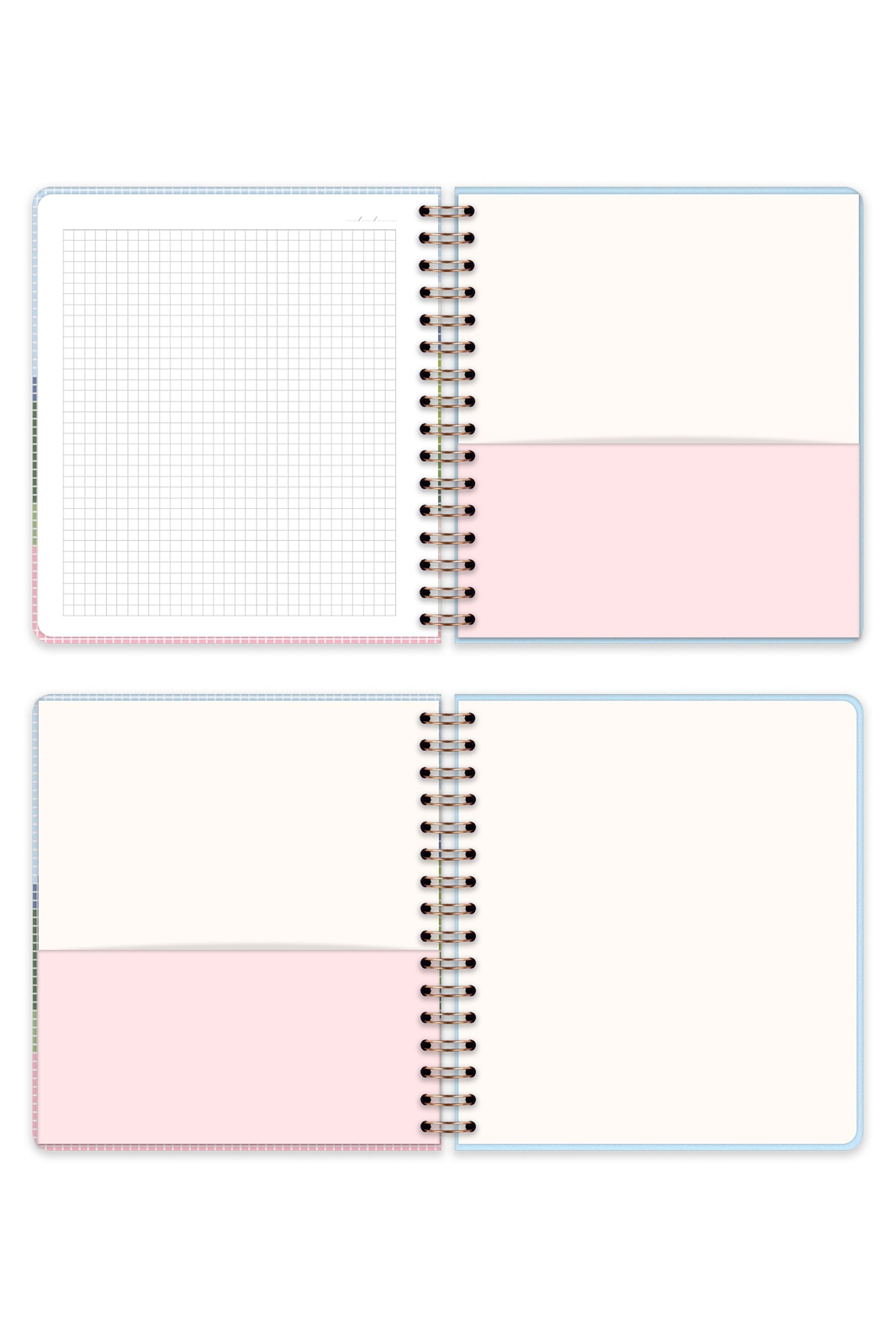 Matt Notebook 19x21 cm Kare Lastikli Spiralli Sert Kapak Not Defteri Kareli