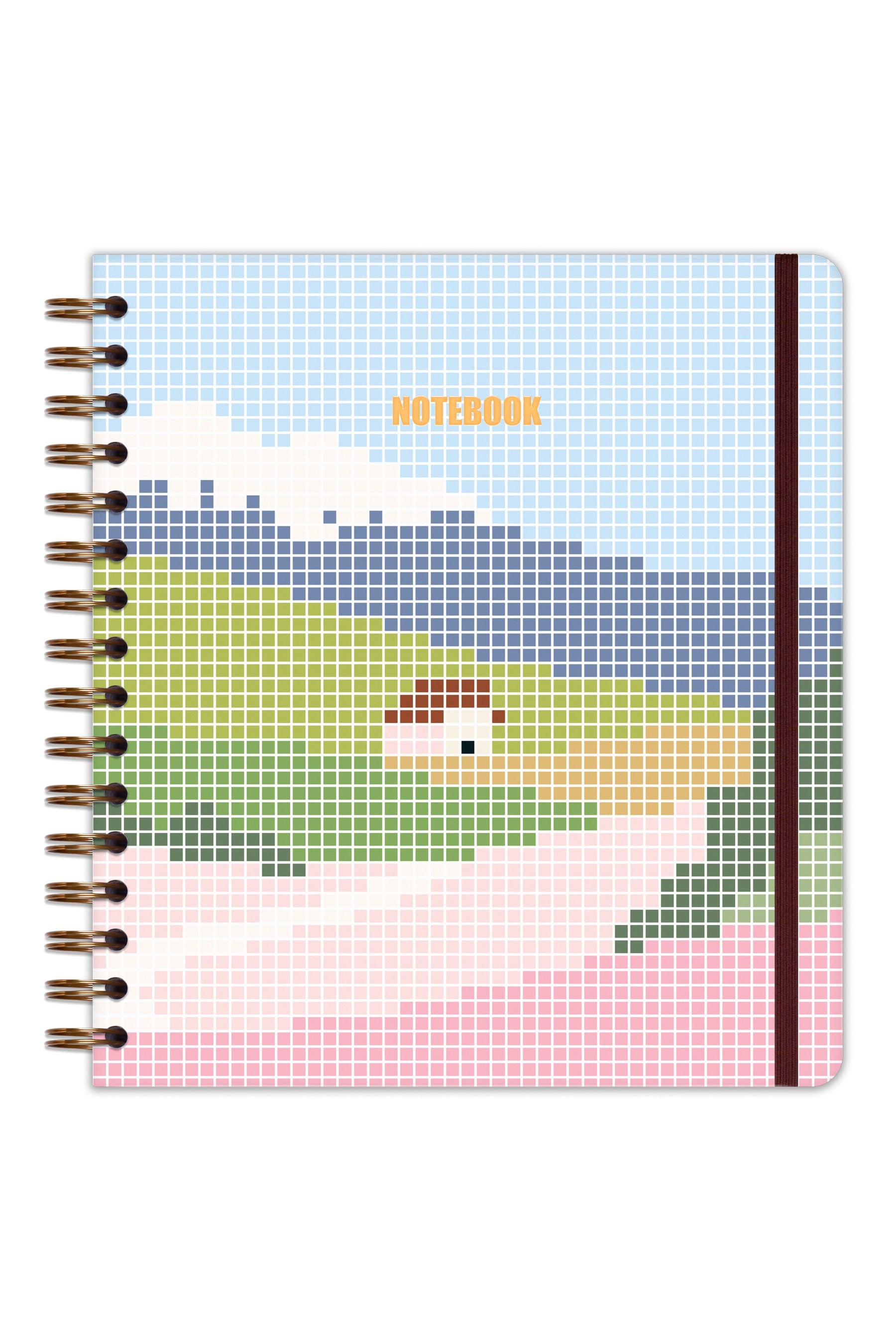 Matt Notebook 19x21 cm Kare Lastikli Spiralli Sert Kapak Not Defteri Kareli