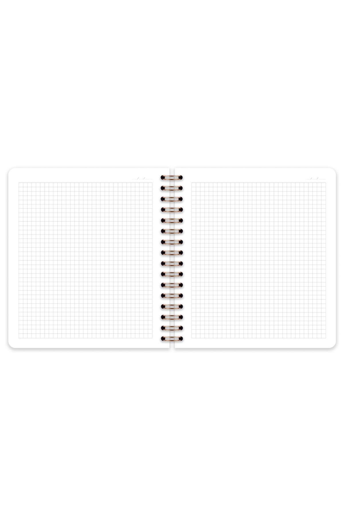 Matt Notebook 19x21 cm Kare Lastikli Spiralli Sert Kapak Not Defteri Kareli