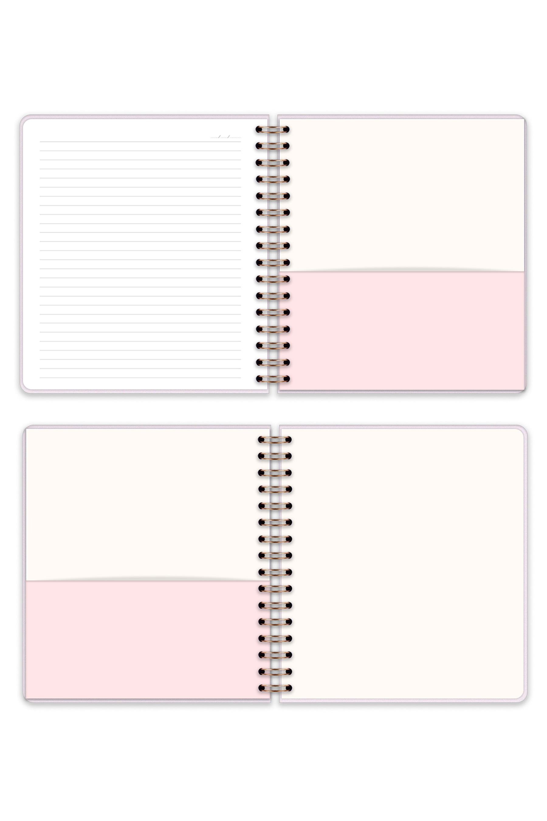 Matt Notebook 19x21 cm Kare Lastikli Spiralli Sert Kapak Not Defteri Çizgili