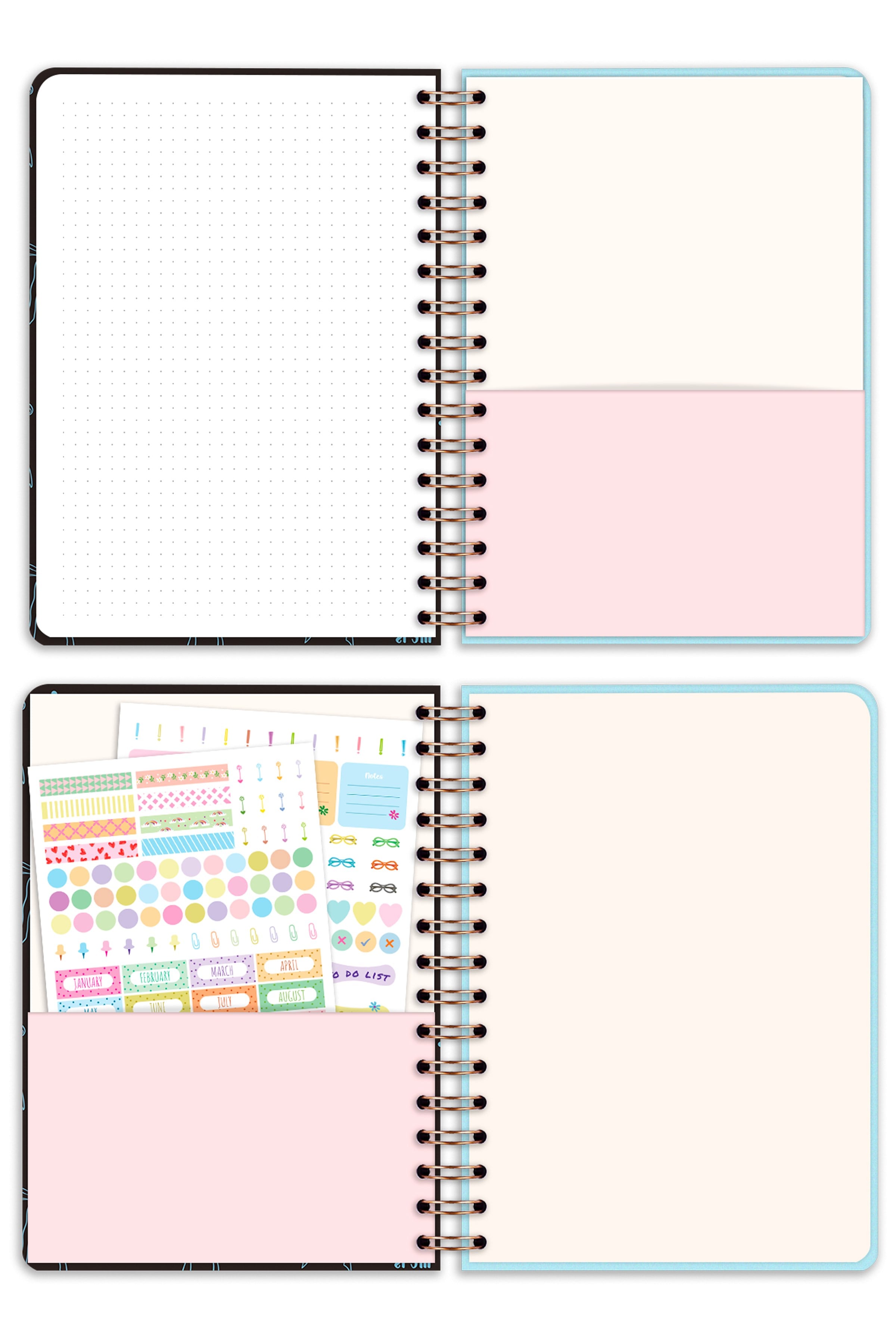 Matt Notebook 2026-2027 A5 Akademik Ajanda Spiralli 15x21 cm - 16 Aylık - Motivasyon Sayfalı Fiyonk