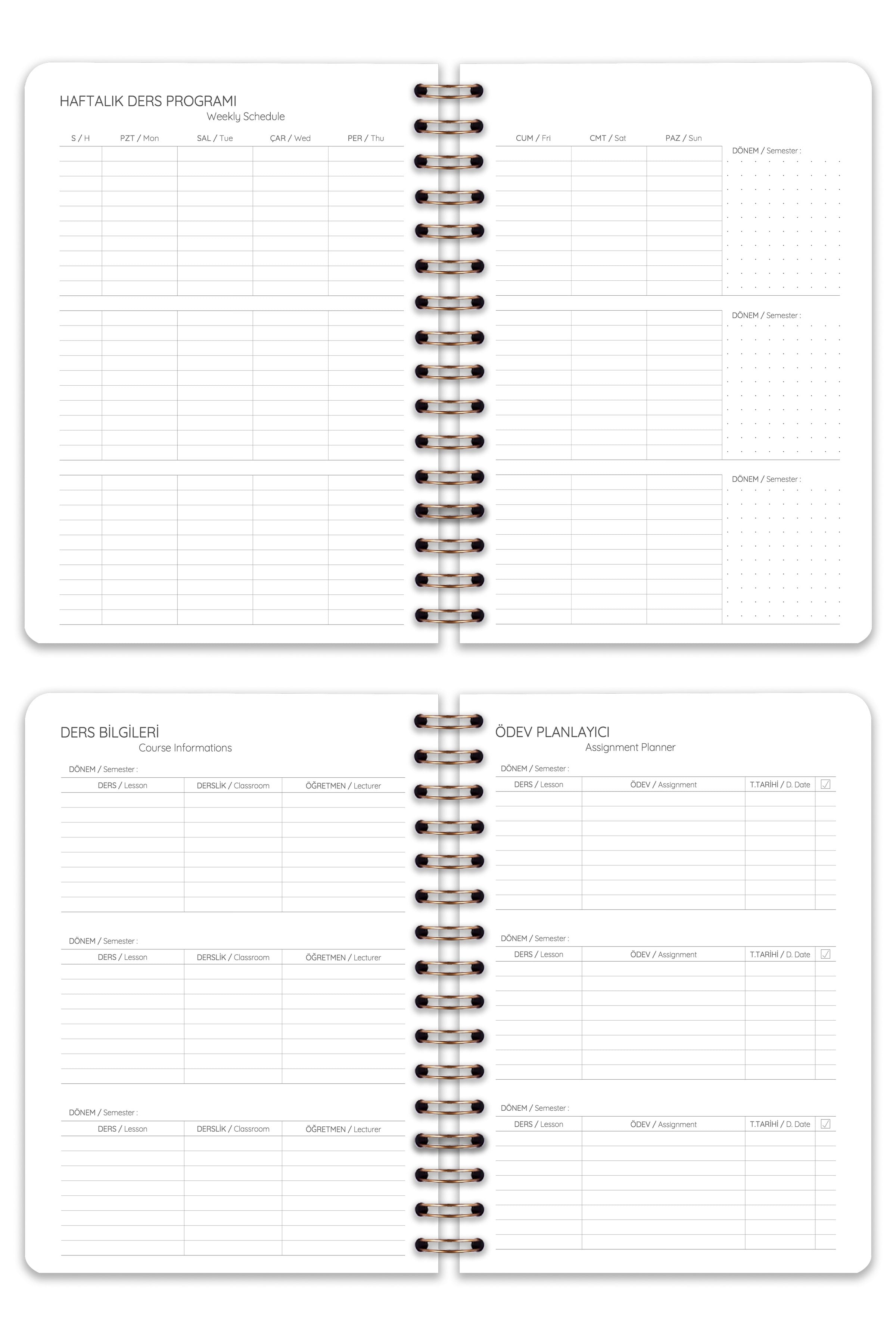 Matt Notebook 2026-2027 A5 Akademik Ajanda Spiralli 15x21 cm - 17 Aylık