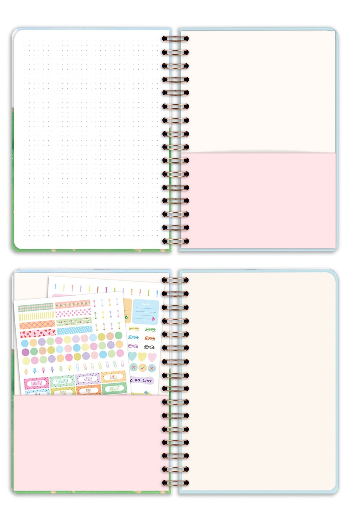 Matt Notebook 2026-2027 A5 Akademik Ajanda Spiralli 15x21 cm - 16 Aylık - Motivasyon Sayfalı Manzara