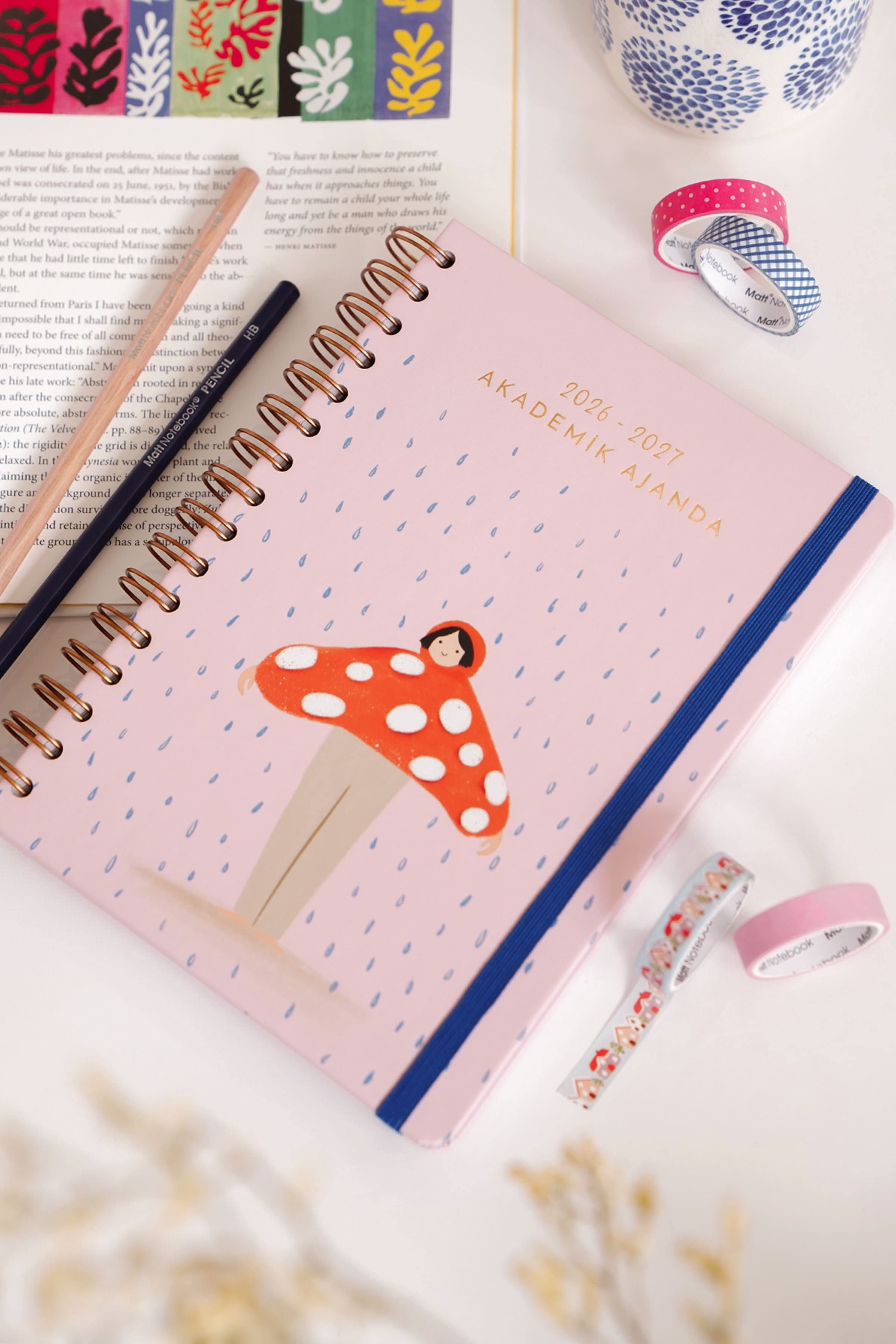 Matt Notebook 2026-2027 A5 Akademik Ajanda Spiralli 15x21 cm - 17 Aylık