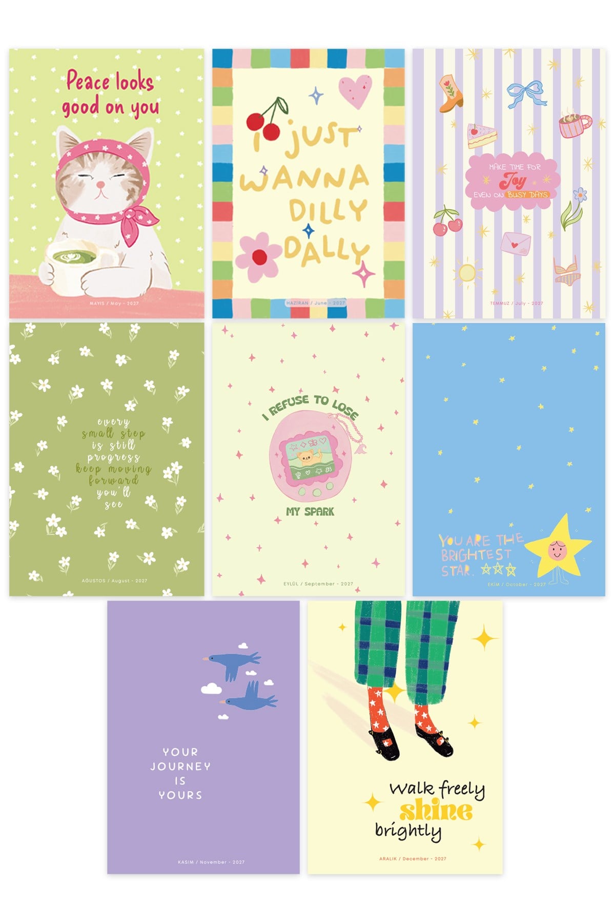 Matt Notebook 2026-2027 A5 Akademik Ajanda Spiralli 15x21 cm - 16 Aylık - Motivasyon Sayfalı Manzara