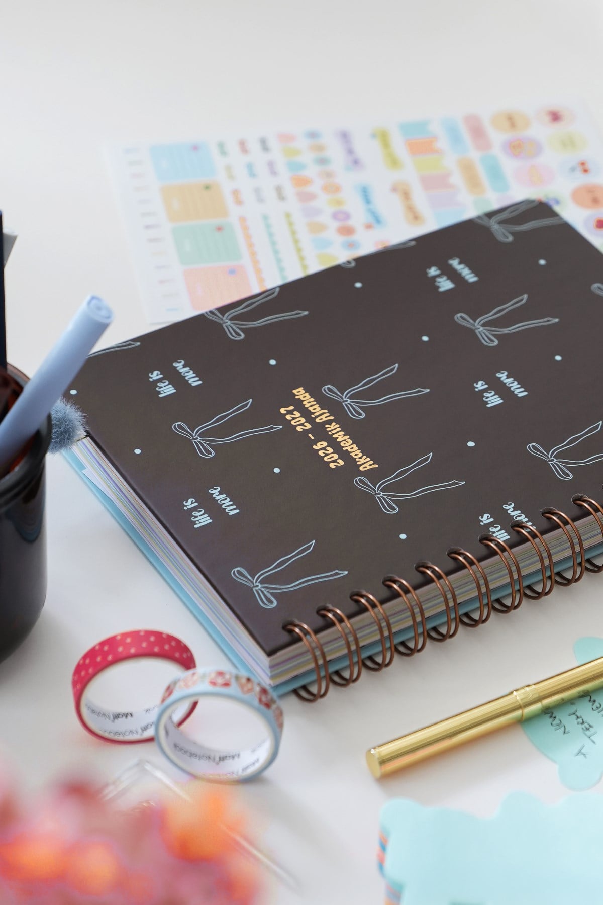 Matt Notebook 2026-2027 A5 Akademik Ajanda Spiralli 15x21 cm - 16 Aylık - Motivasyon Sayfalı Fiyonk