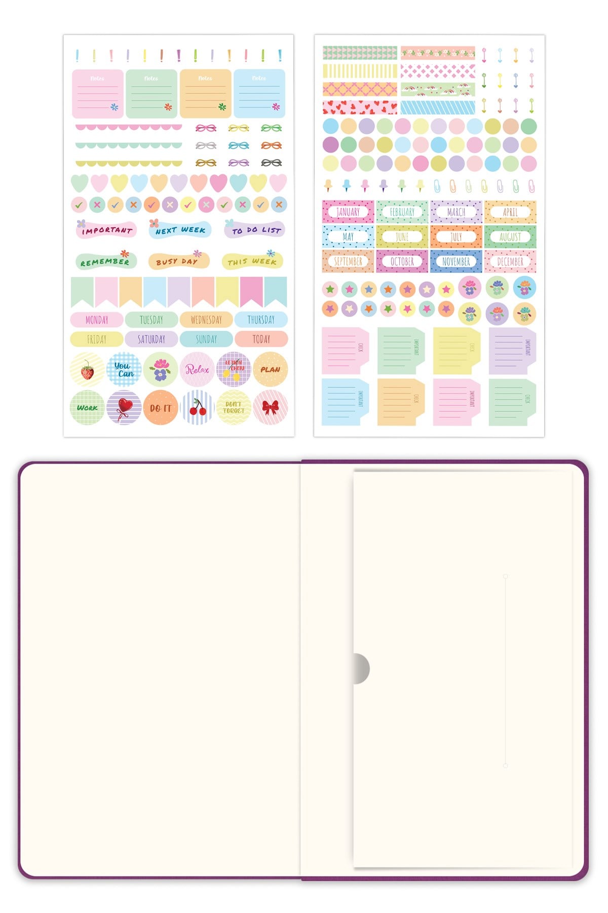 Matt Notebook 2026-2027 A5 Keten Akademik Ajanda 15x21 cm - 17 Aylık Menekşe