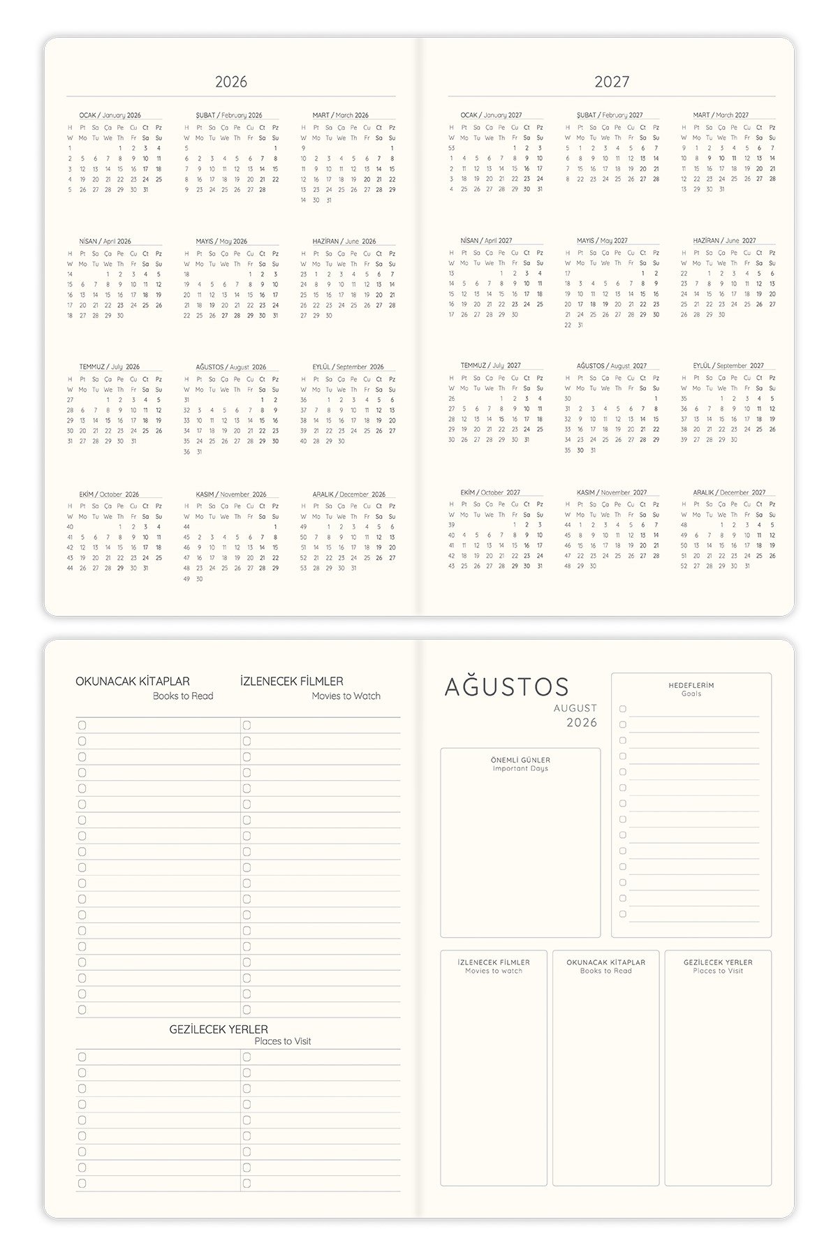 Matt Notebook 2026-2027 A5 Keten Akademik Ajanda 15x21 cm - 17 Aylık Mavi