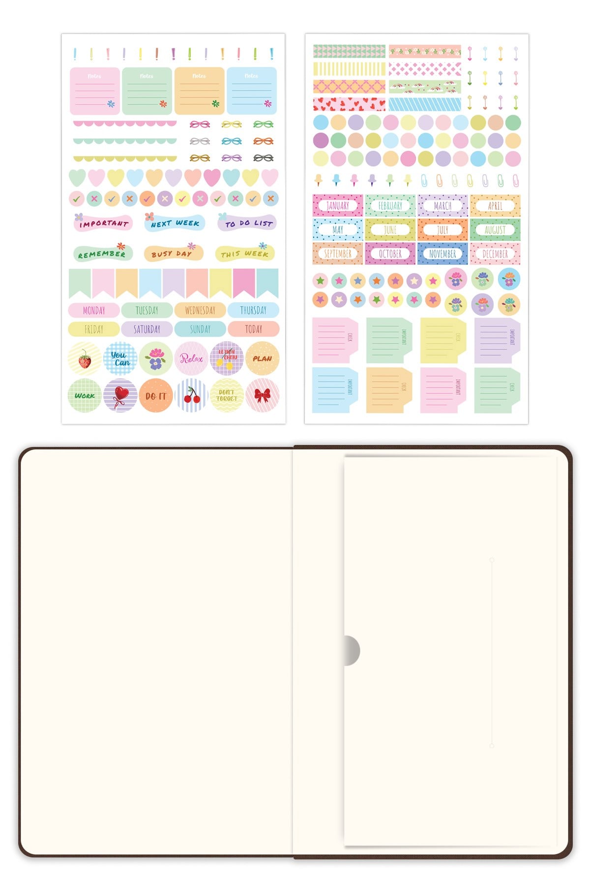 Matt Notebook 2026-2027 A5 Keten Akademik Ajanda 15x21 cm - 17 Aylık Kahverengi