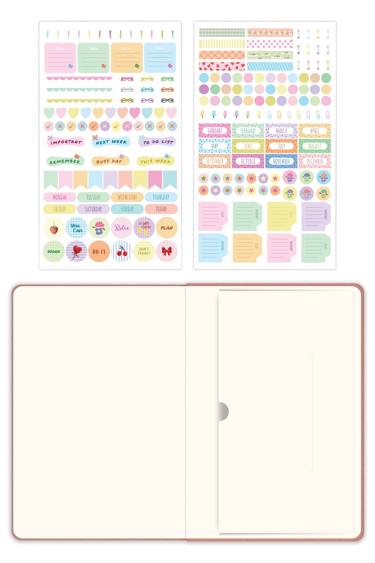 Matt Notebook 2026-2027 A5 Keten Akademik Ajanda 15x21 cm - 17 Aylık Pembe