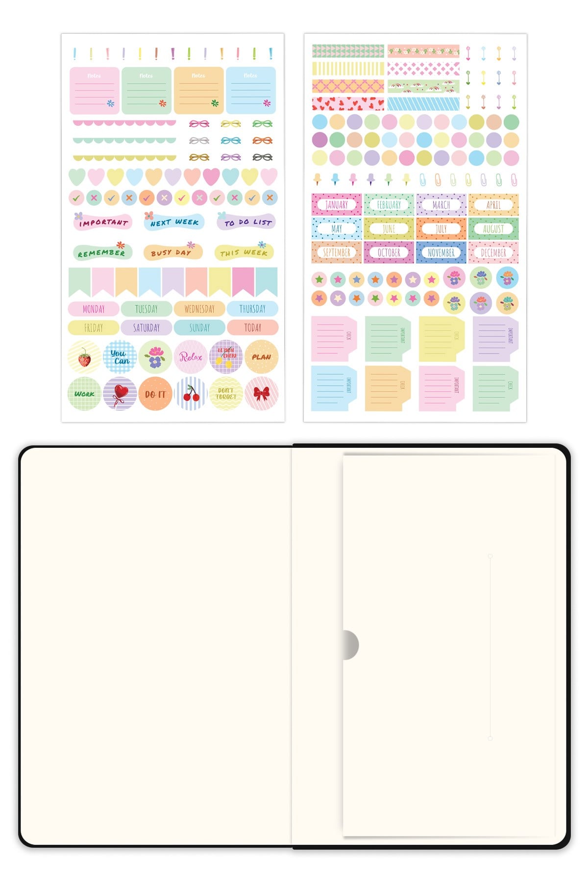 Matt Notebook 2026-2027 A5 Keten Akademik Ajanda 15x21 cm - 17 Aylık Siyah