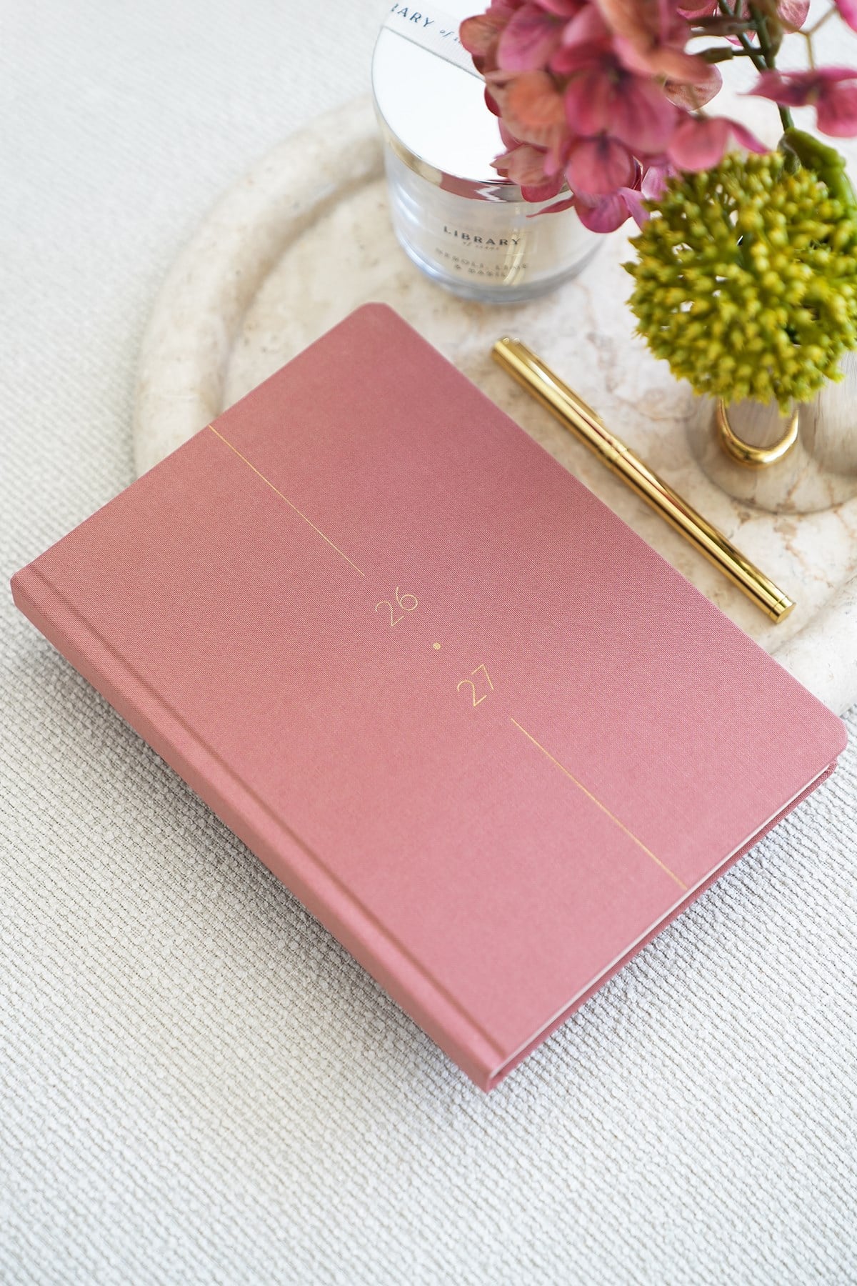 Matt Notebook 2026-2027 A5 Keten Akademik Ajanda 15x21 cm - 17 Aylık Pembe