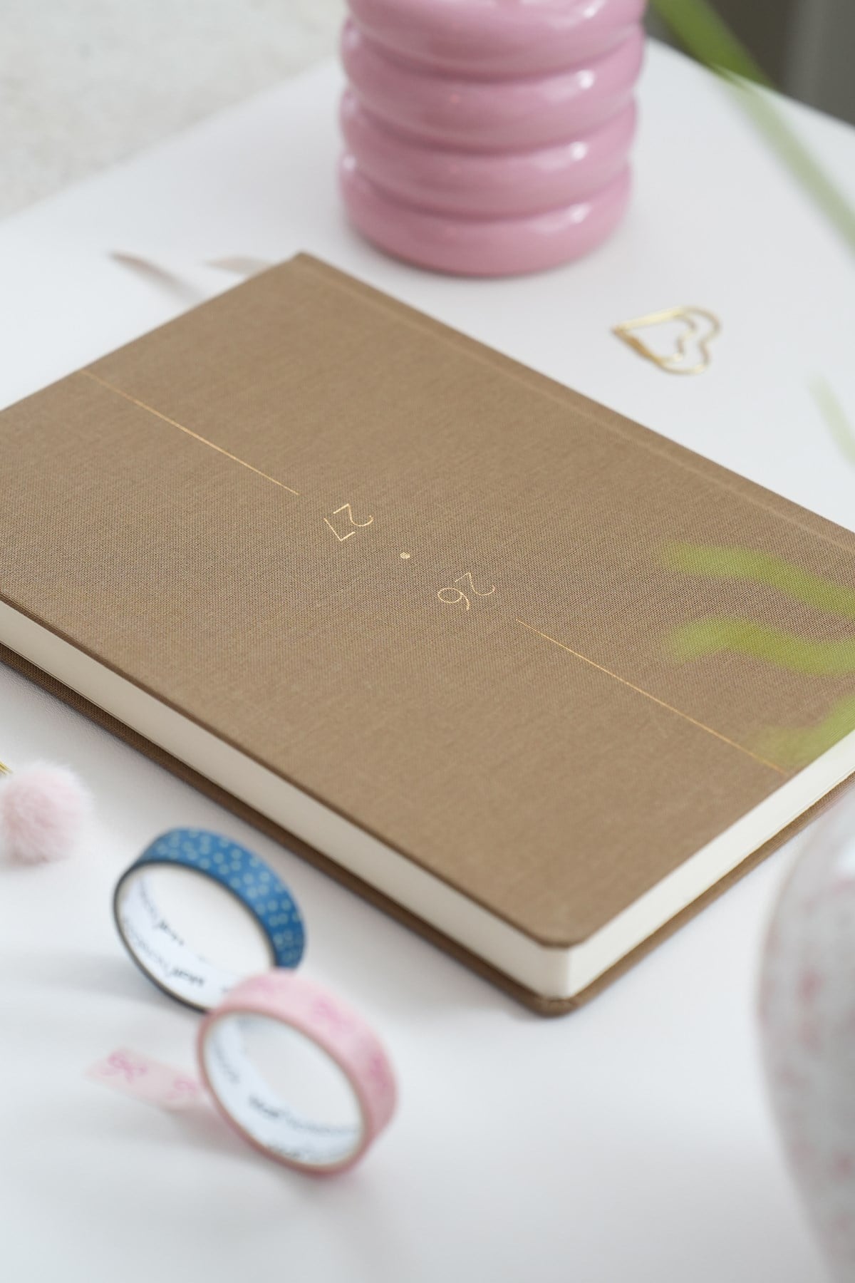 Matt Notebook 2026-2027 A5 Keten Akademik Ajanda 15x21 cm - 17 Aylık Sütlü Kahve