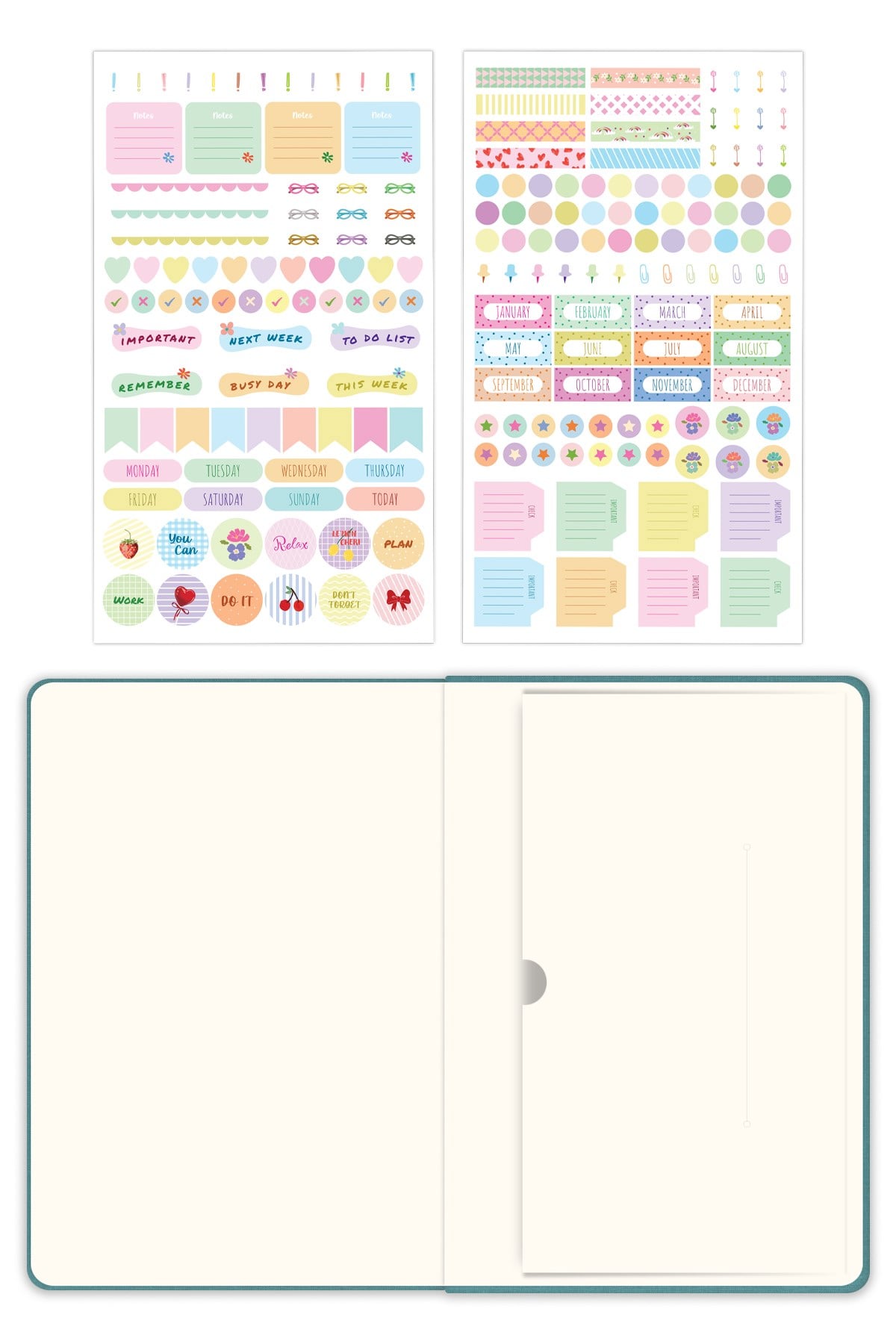 Matt Notebook 2026-2027 A5 Keten Akademik Ajanda 15x21 cm - 17 Aylık Turkuaz