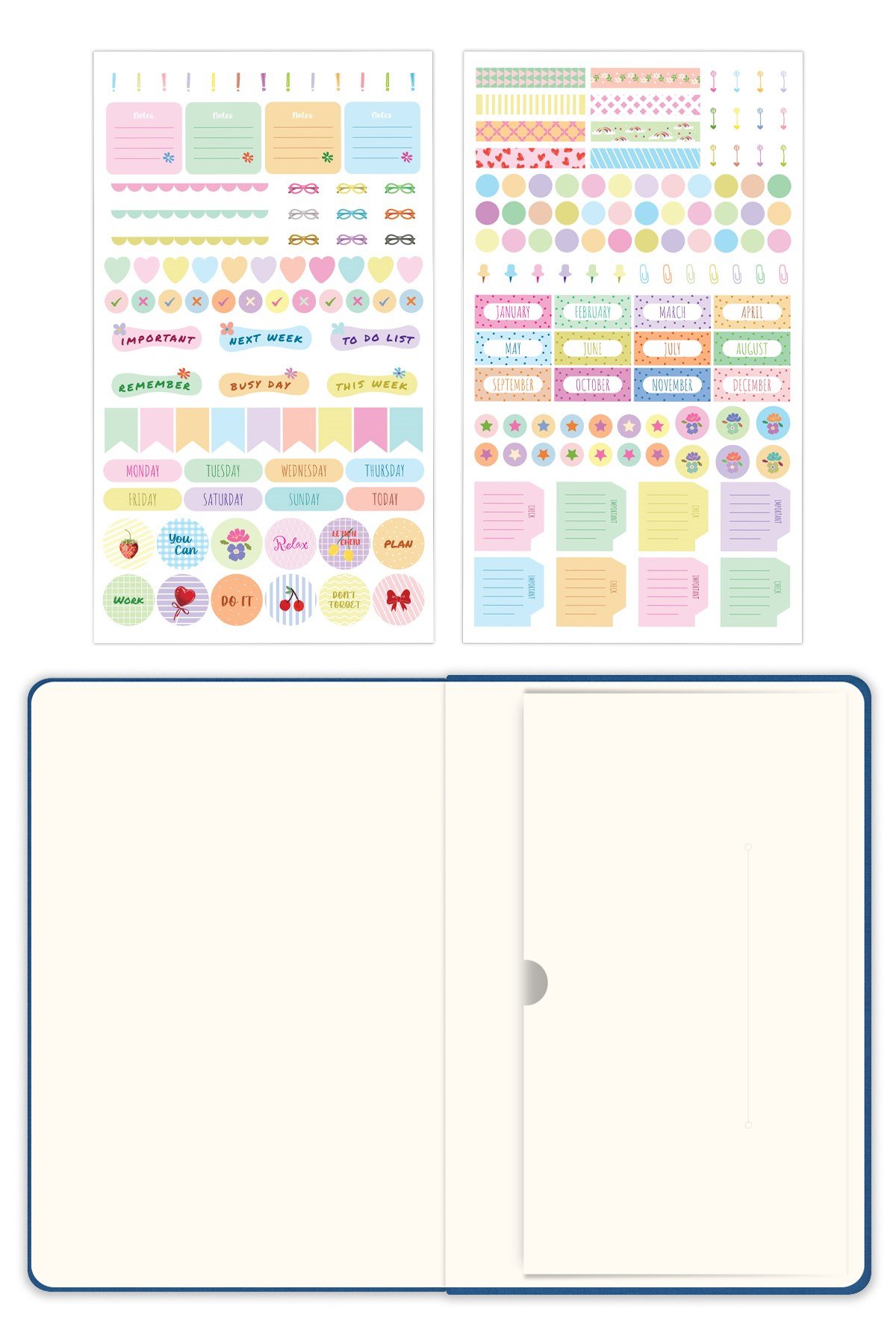 Matt Notebook 2026-2027 A5 Keten Akademik Ajanda 15x21 cm - 17 Aylık Mavi