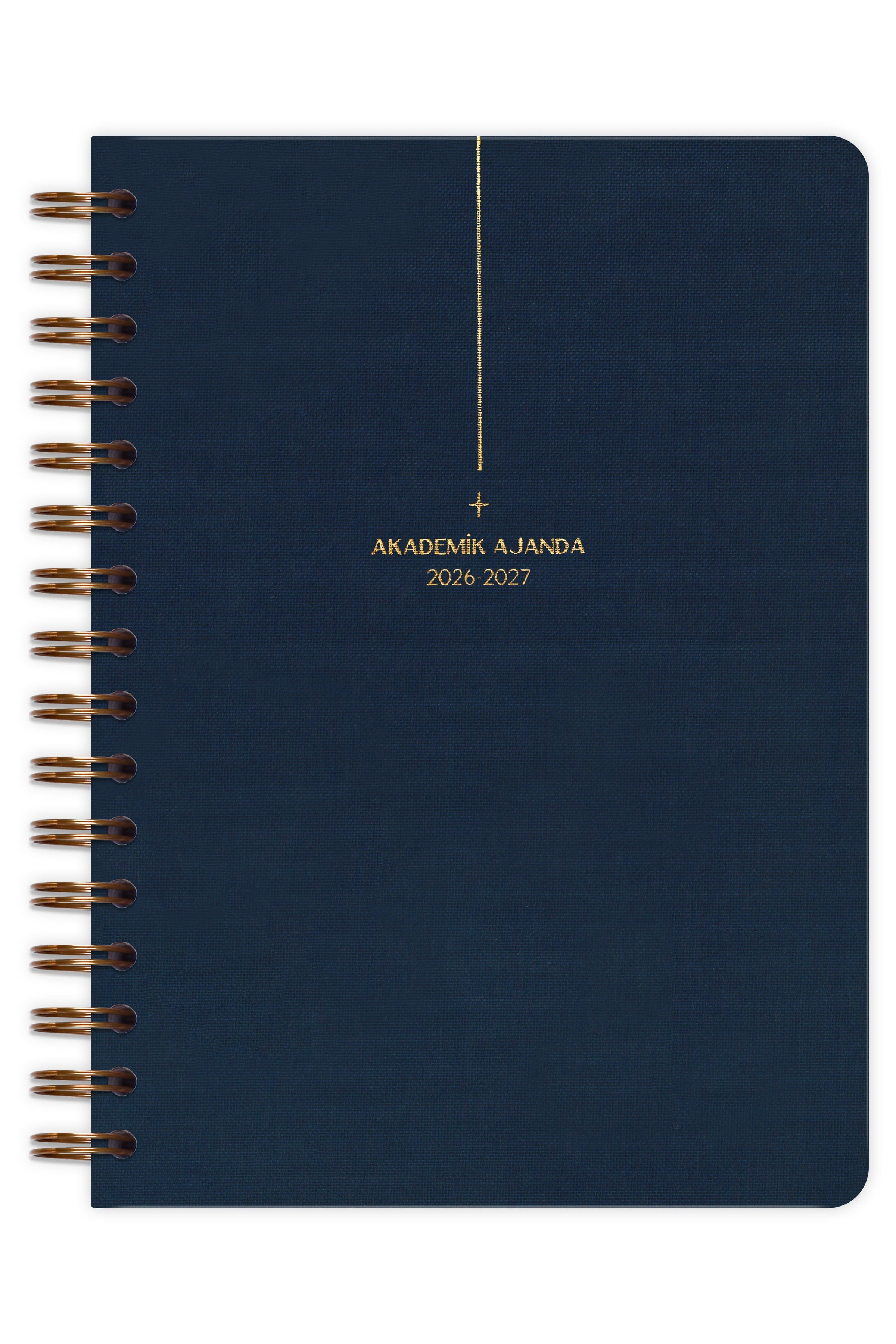 Matt Notebook 2026-2027 A5 Keten Akademik Ajanda Spiralli 15x21 cm - 17 Aylık Lacivert