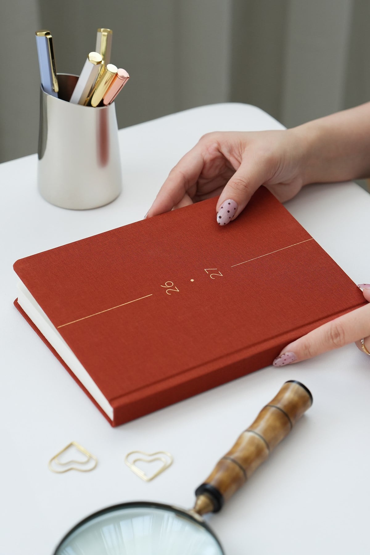Matt Notebook 2026-2027 A5 Keten Akademik Ajanda 15x21 cm - 17 Aylık Tarçın