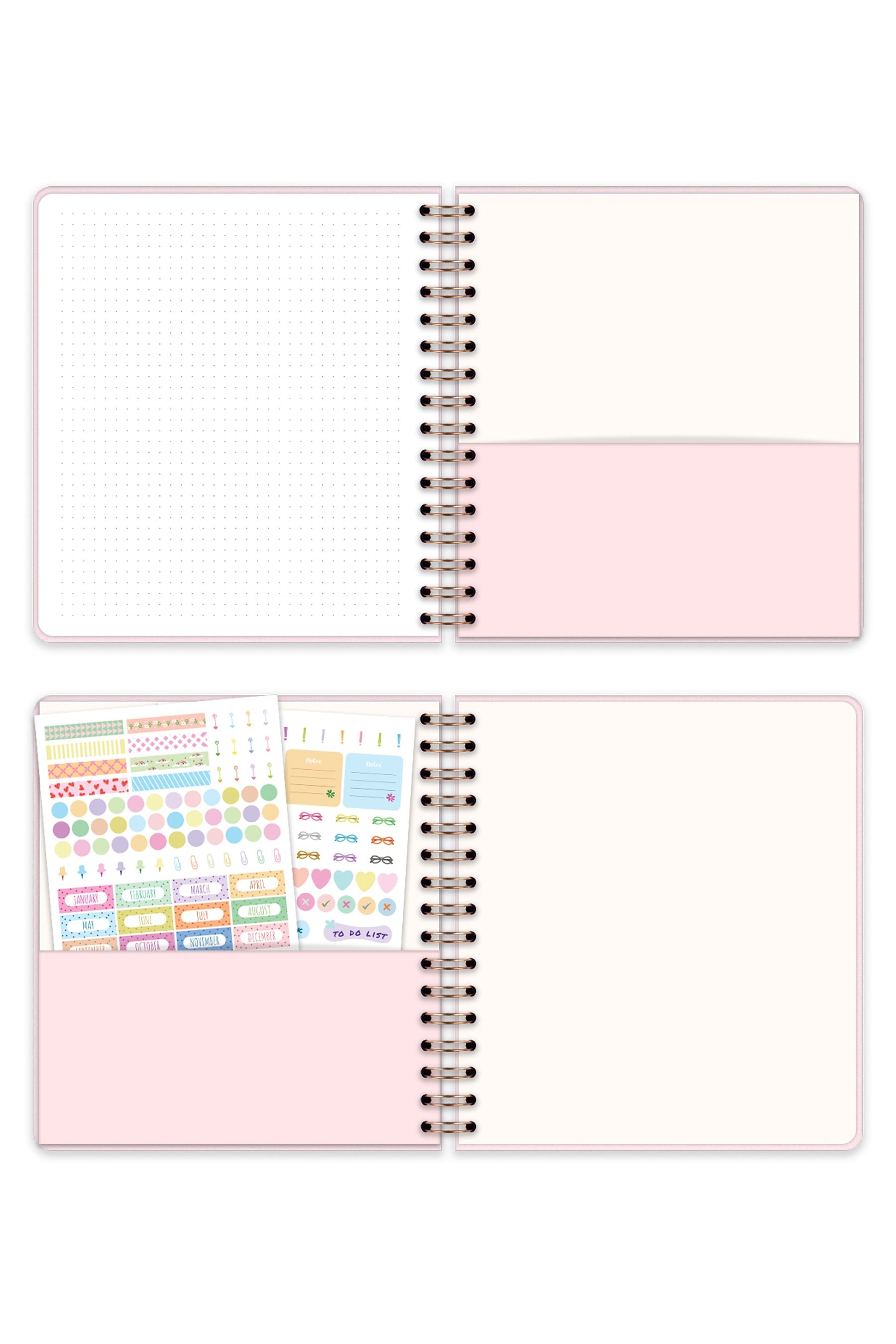 Matt Notebook 2026-2027 Akademik Kare Ajanda Spiralli - 17 Aylık Ekose