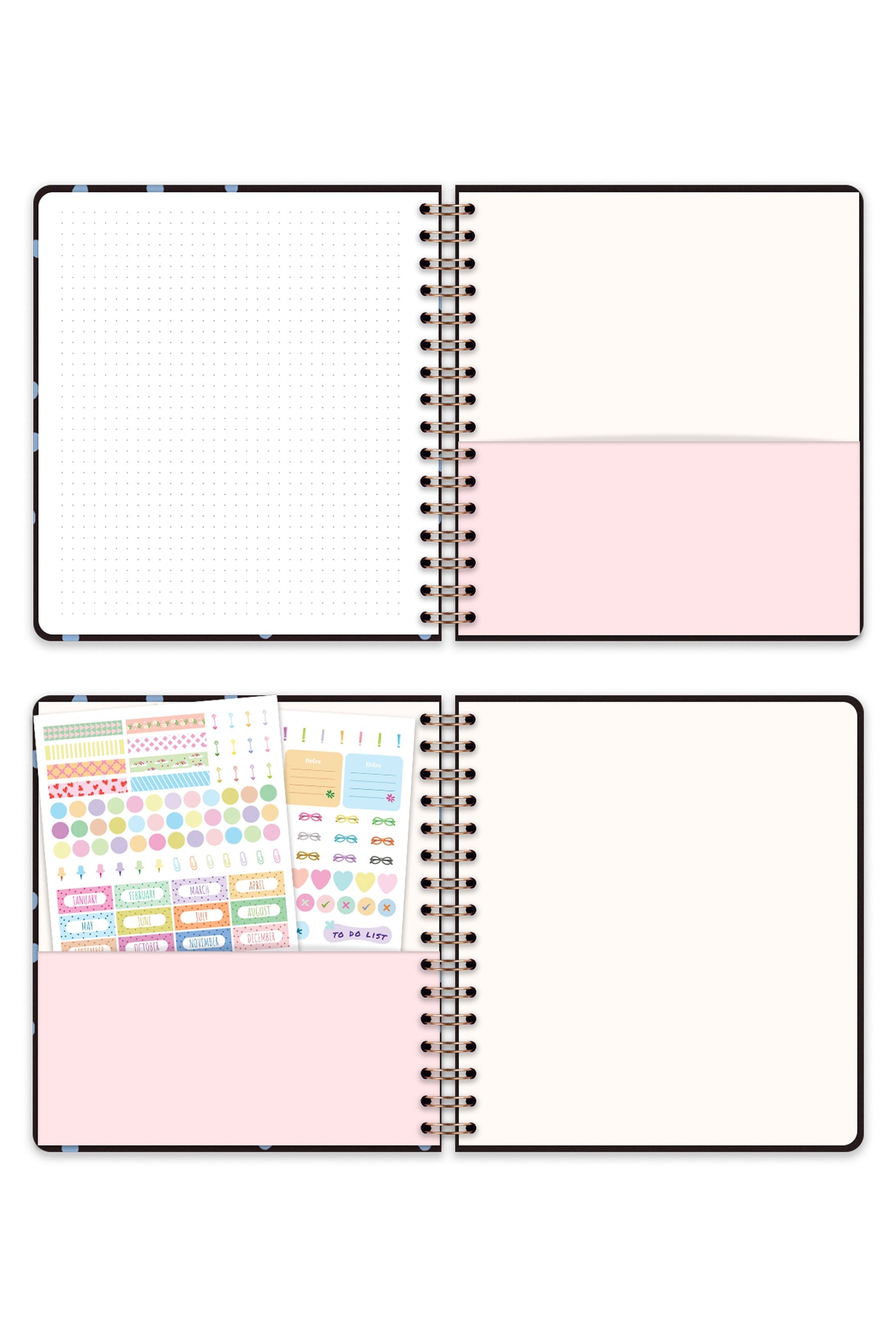 Matt Notebook 2026-2027 Akademik Kare Ajanda Spiralli - 17 Aylık Kalp