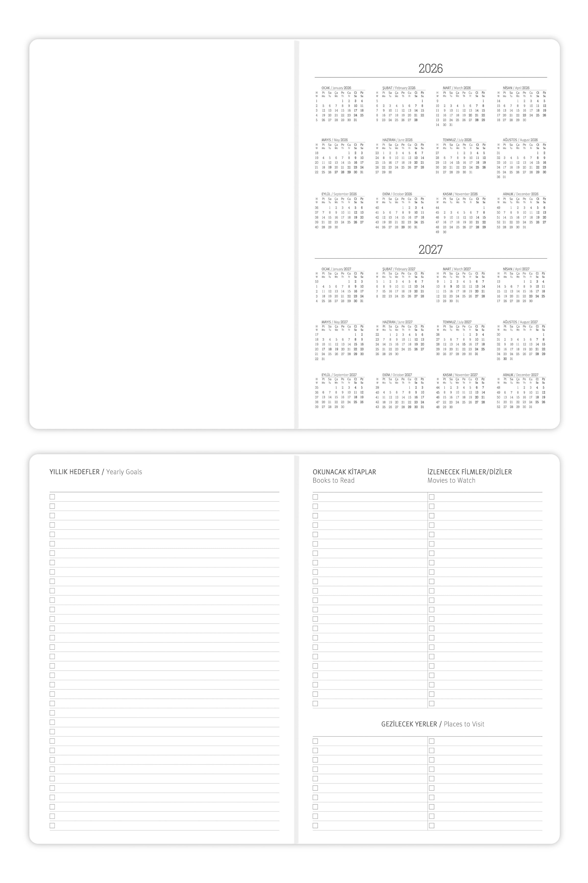 Matt Notebook 2026-2027 B5 Akademik Ajanda 17x24 cm - 17 Aylık Mavi