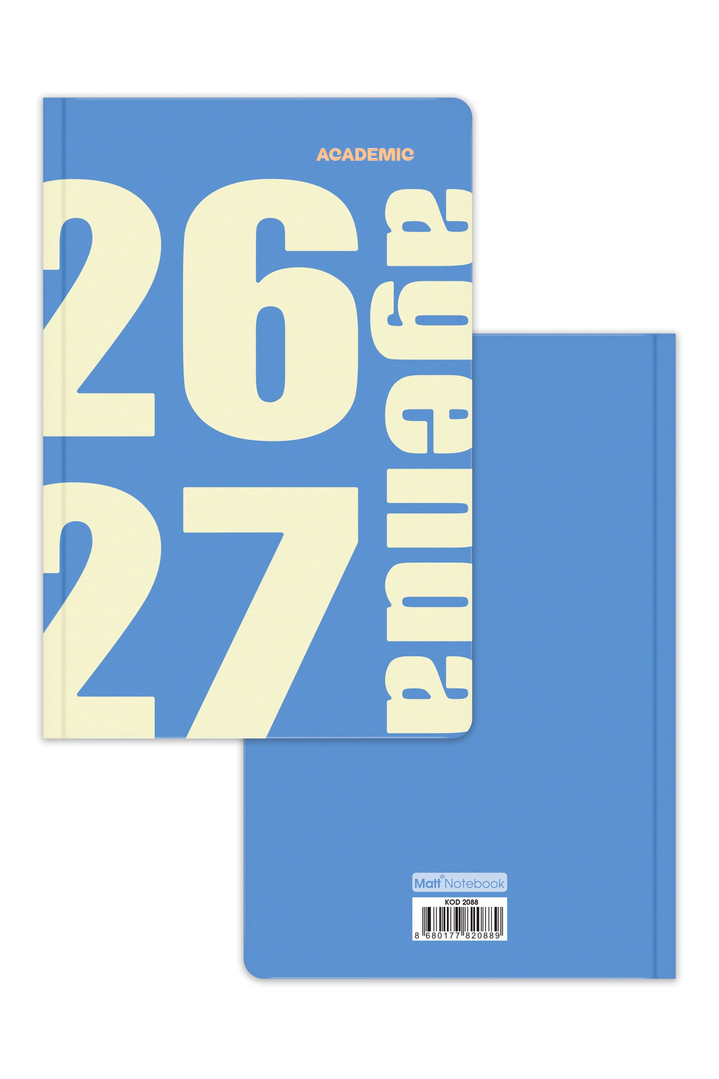 Matt Notebook 2026-2027 B5 Akademik Ajanda 17x24 cm - 17 Aylık Mavi