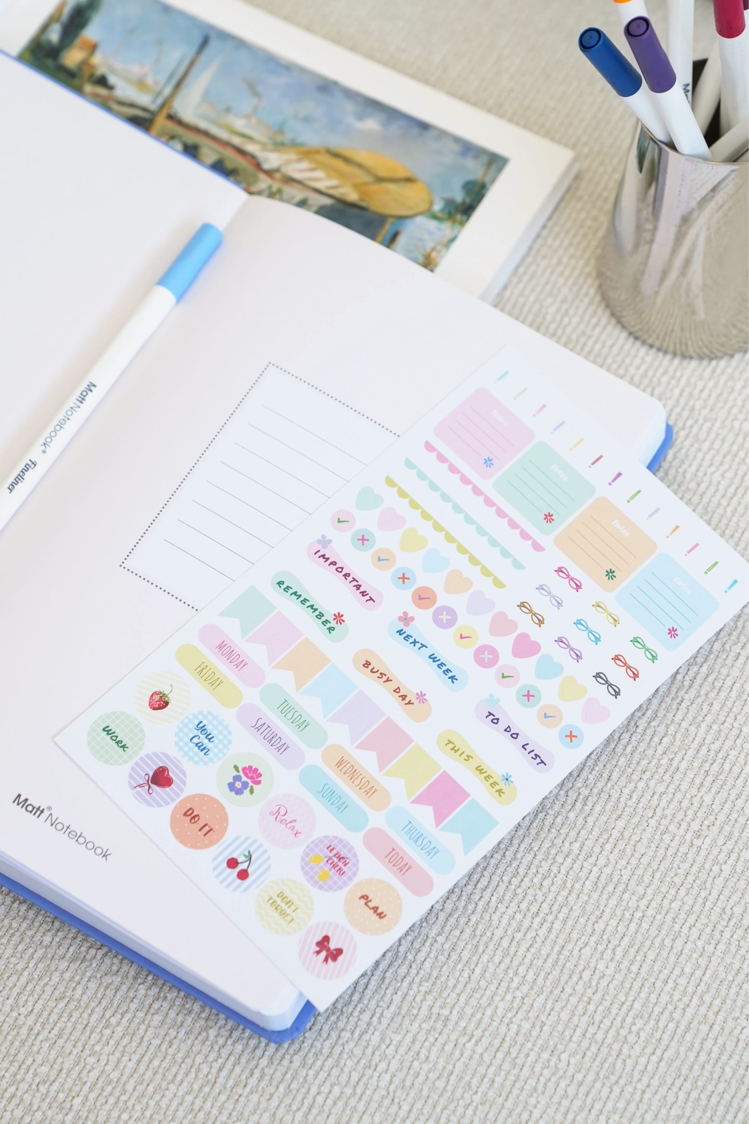 Matt Notebook 2026-2027 B5 Akademik Ajanda 17x24 cm - 17 Aylık Mavi