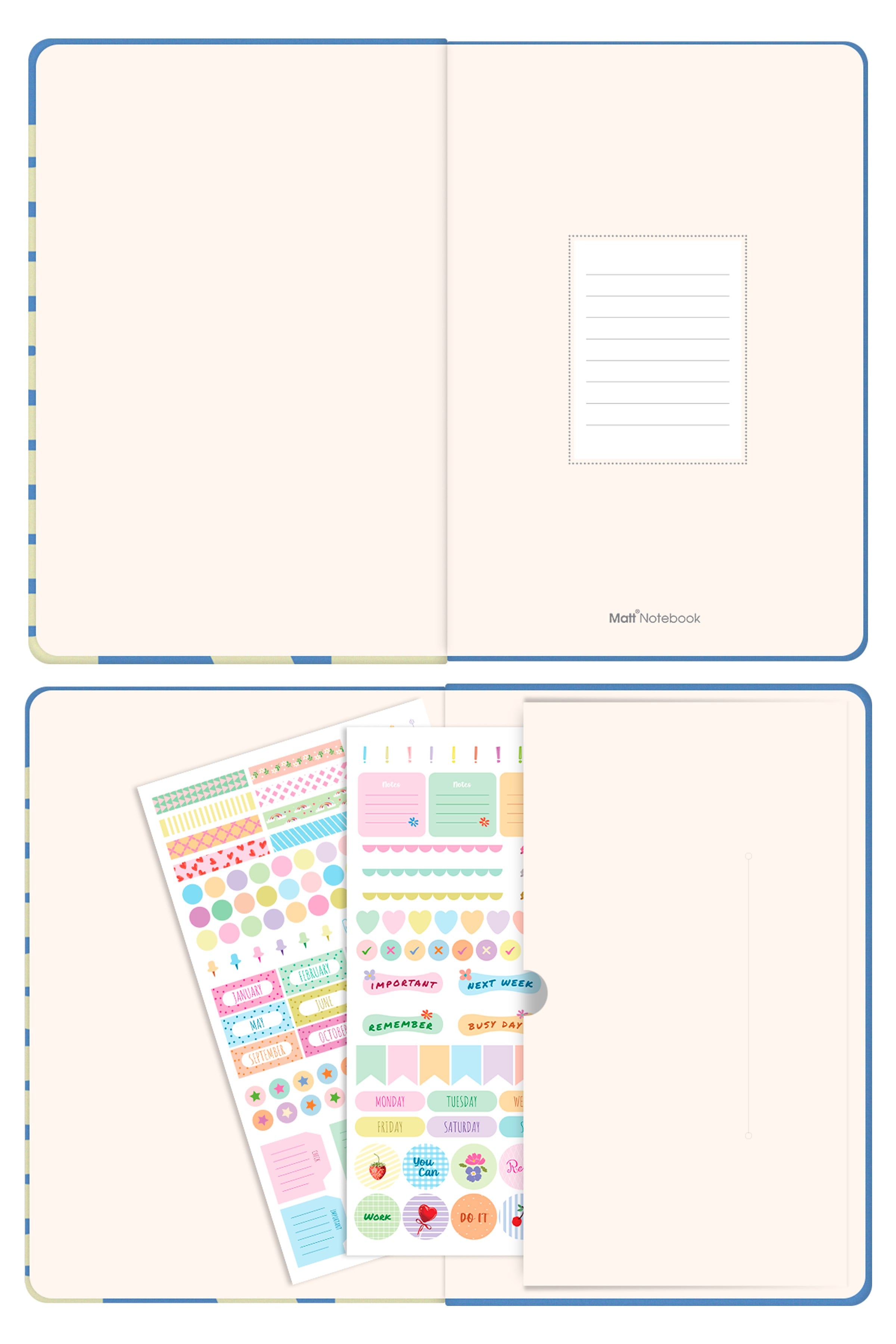 Matt Notebook 2026-2027 B5 Akademik Ajanda 17x24 cm - 17 Aylık Mavi