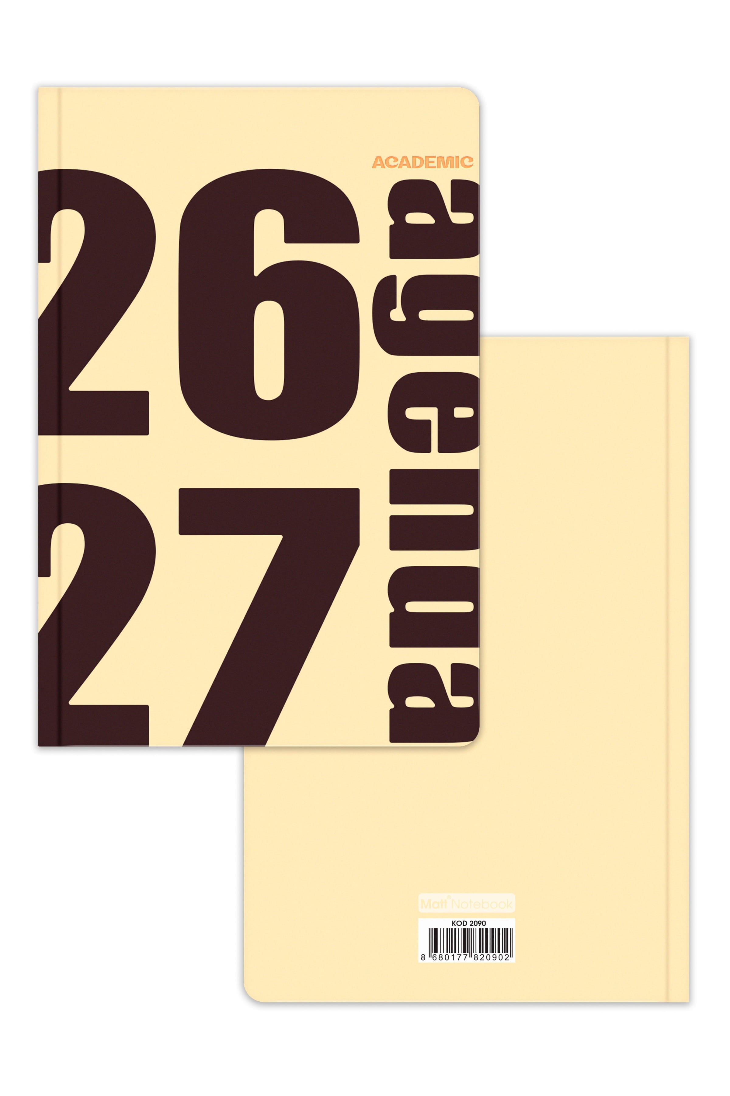 Matt Notebook 2026-2027 B5 Akademik Ajanda 17x24 cm - 17 Aylık Sarı